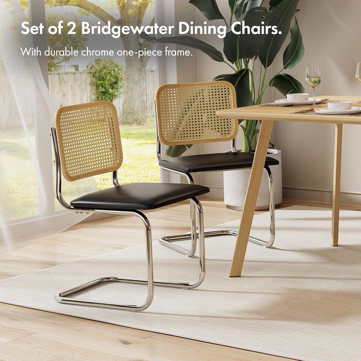 Black - VonHaus - Bridgewater Set of 2 Dining Chairs - 4