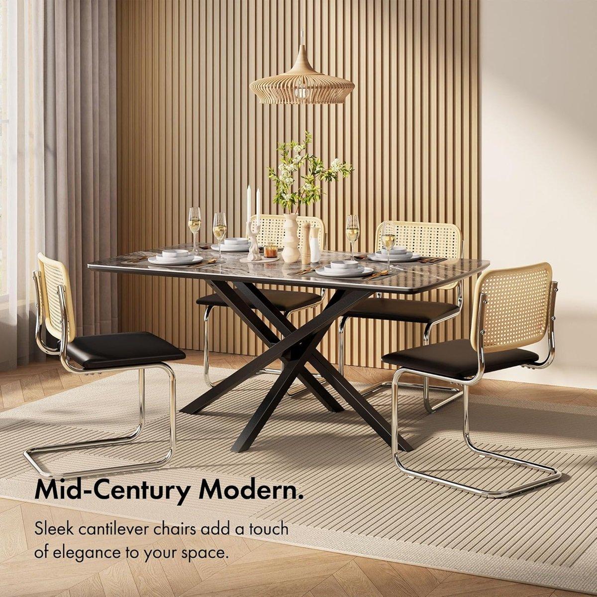 Black - VonHaus - Bridgewater Set of 2 Dining Chairs - 6