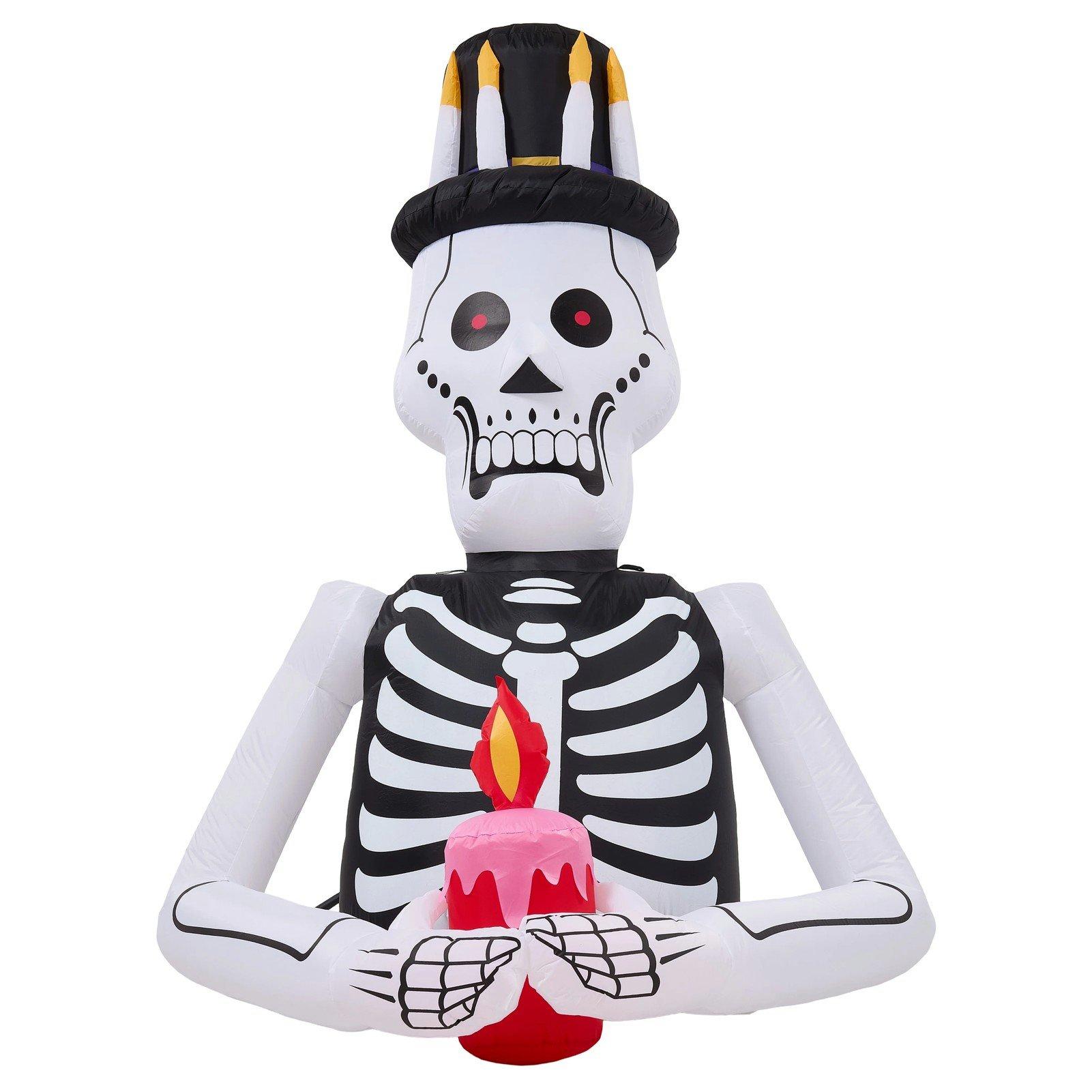 Black/White - LIFE IDEAS - 6.2FT Halloween Inflatable Gentleman Skeleton - 3