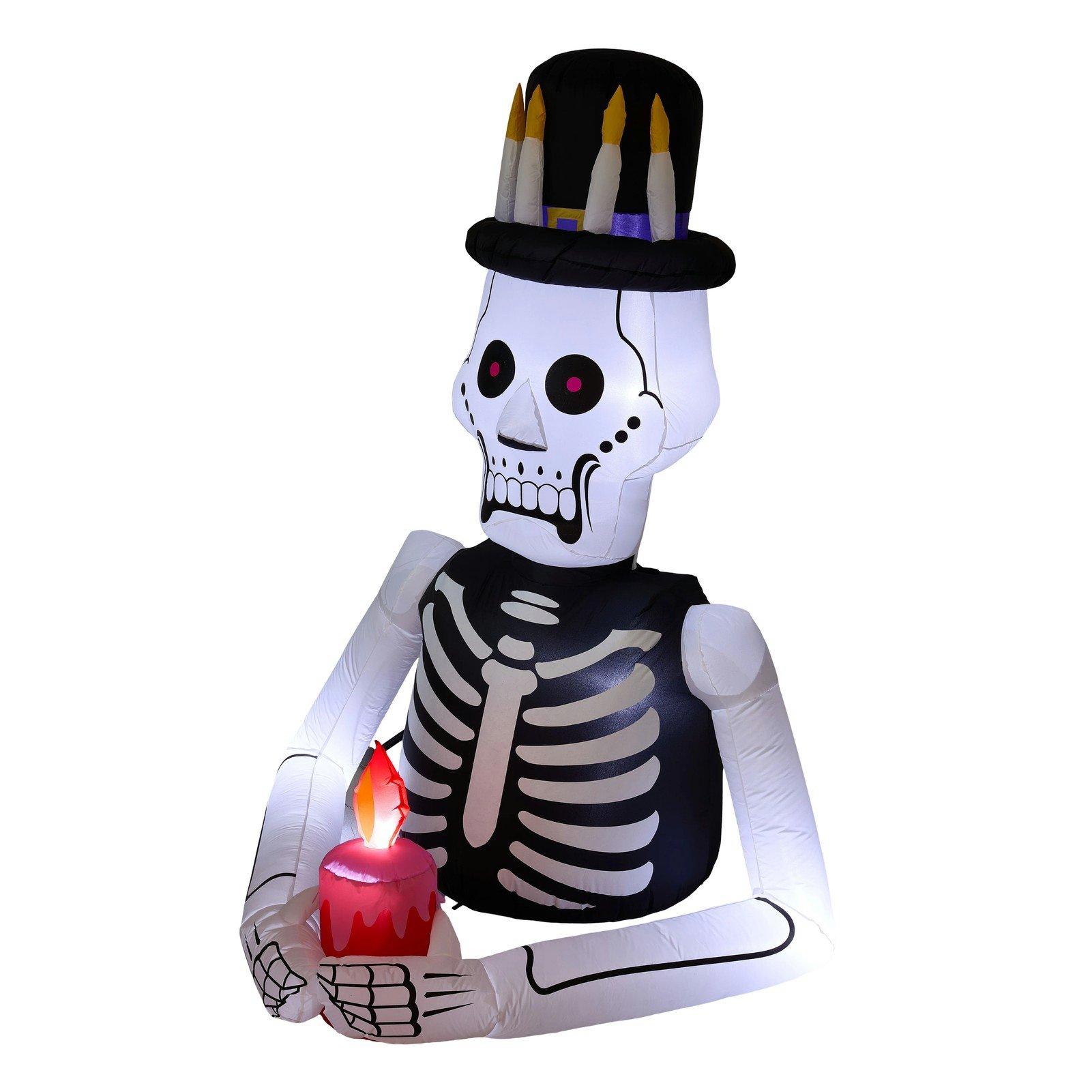 Black/White - LIFE IDEAS - 6.2FT Halloween Inflatable Gentleman Skeleton - 4
