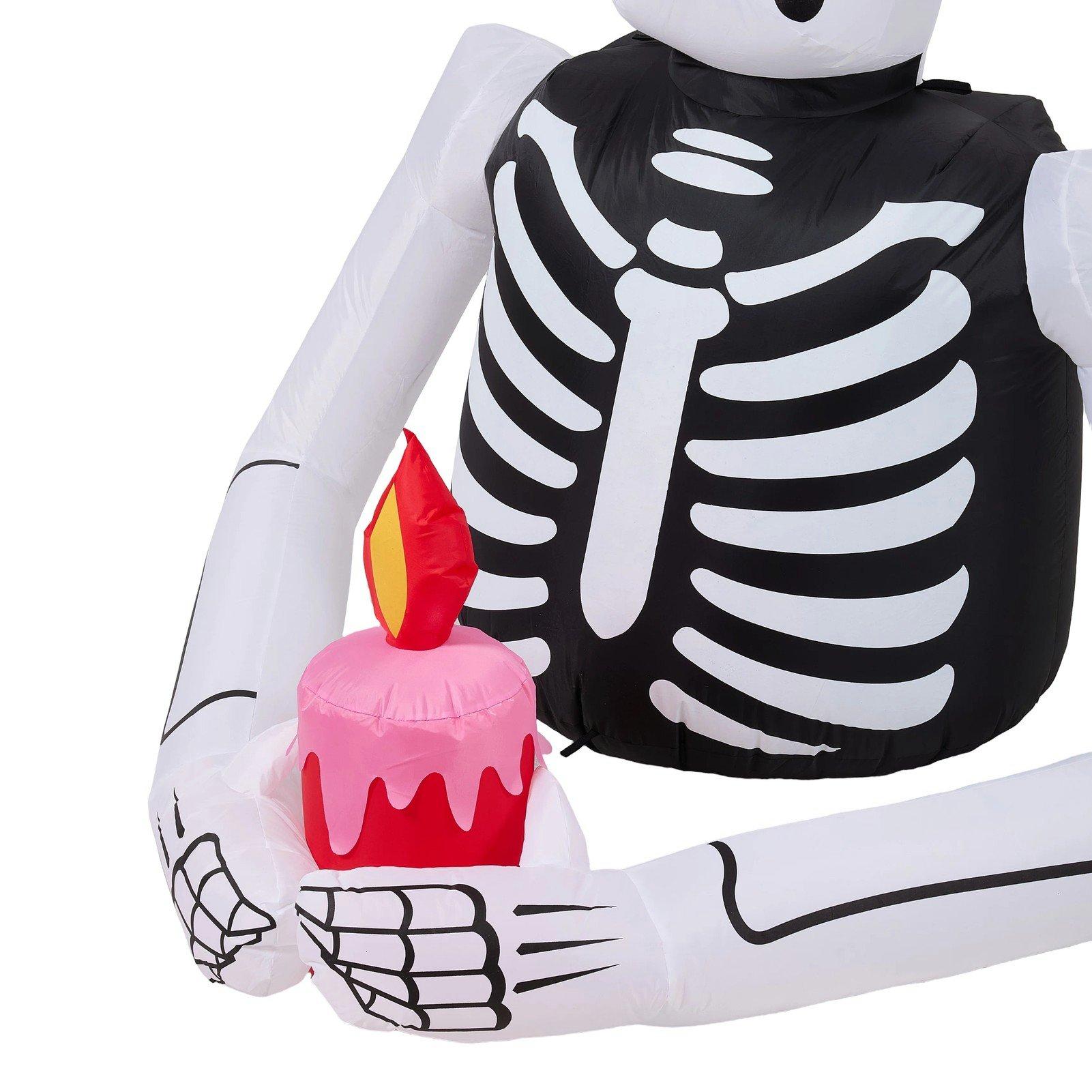Black/White - LIFE IDEAS - 6.2FT Halloween Inflatable Gentleman Skeleton - 6