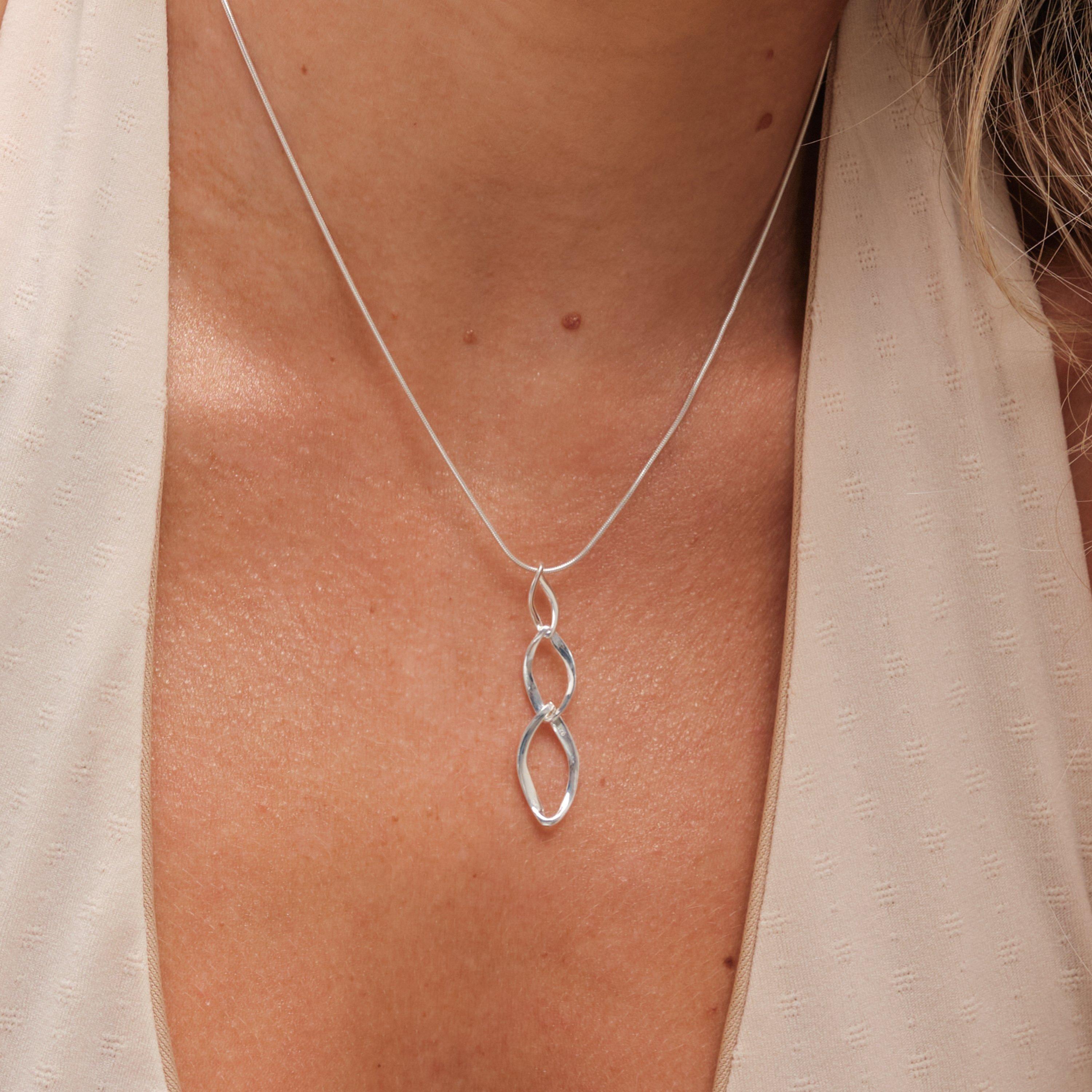 Silver - Simply Silver - Sterling Silver 925 Polished Flat Spiral Pendant - 4