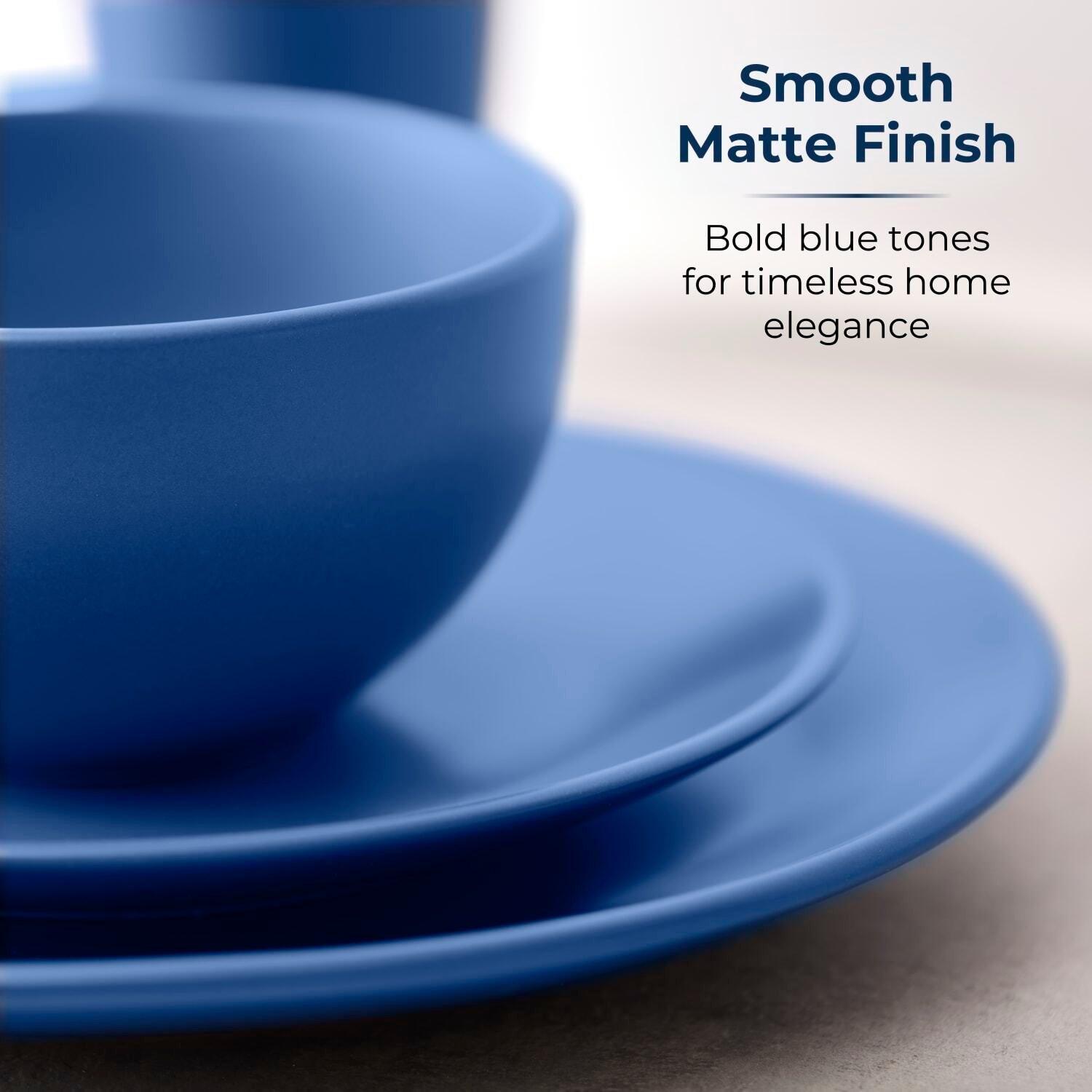 Blue - Tower - Tower 16 Piece Dinner Set Smooth Matte Glaze Finish - 3