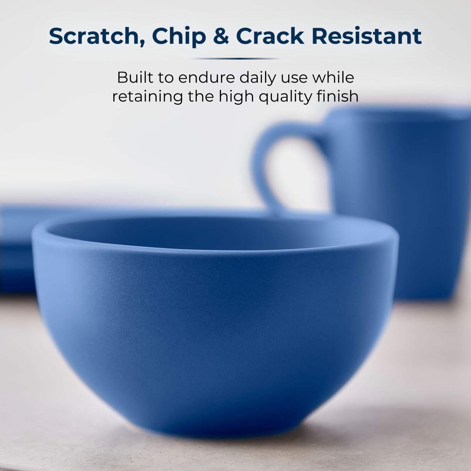 Blue - Tower - Tower 16 Piece Dinner Set Smooth Matte Glaze Finish - 5