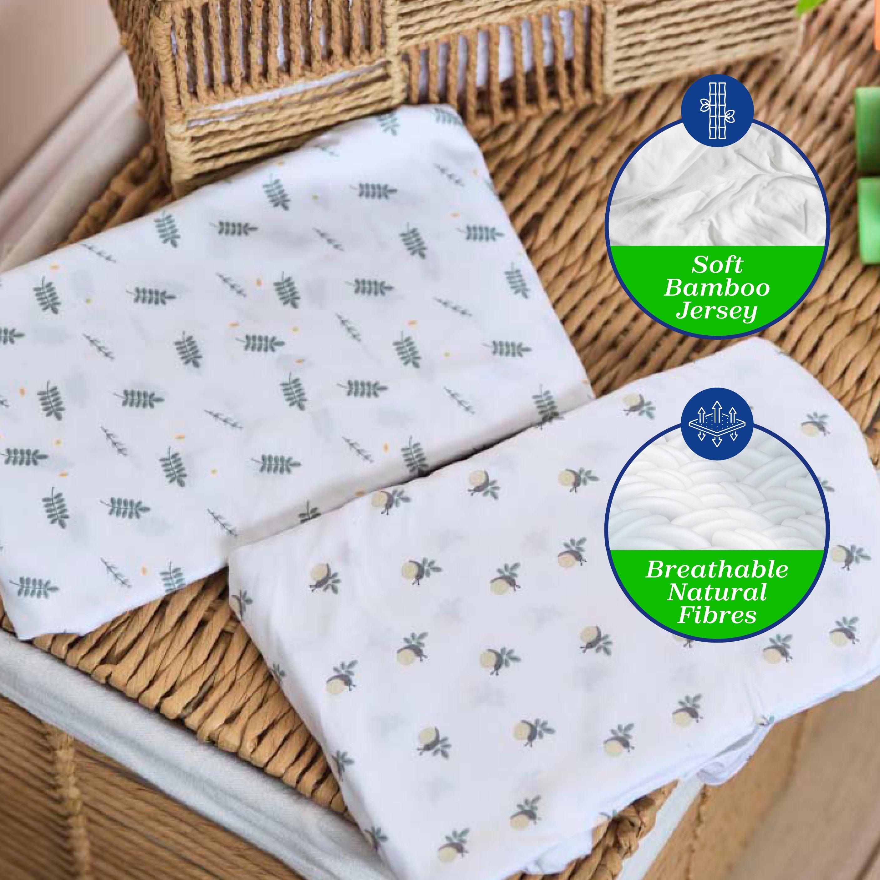 Greenery - Chicco - Next2Me Crib Bamboo Sheets (2 Pack) - 3