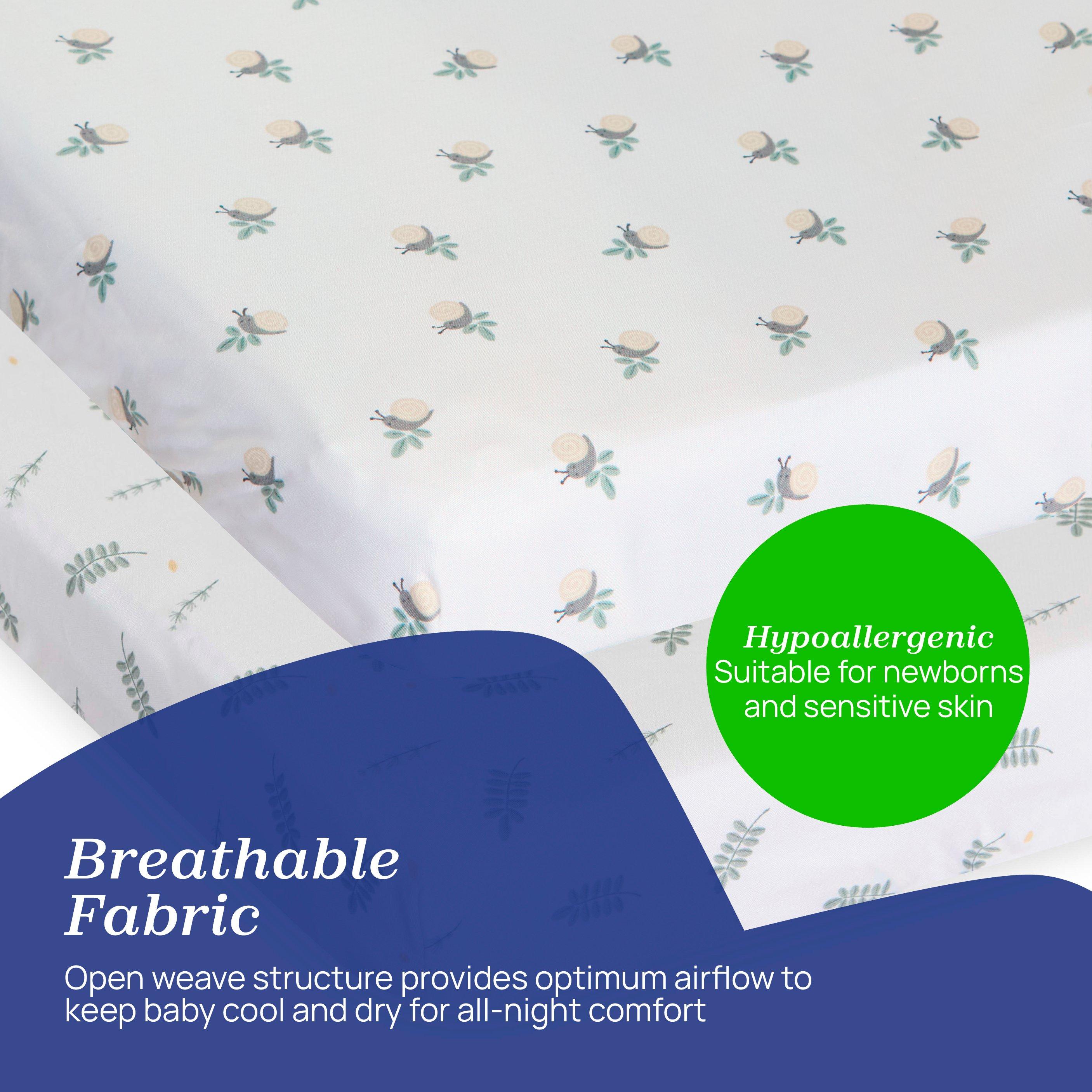 Greenery - Chicco - Next2Me Crib Bamboo Sheets (2 Pack) - 5