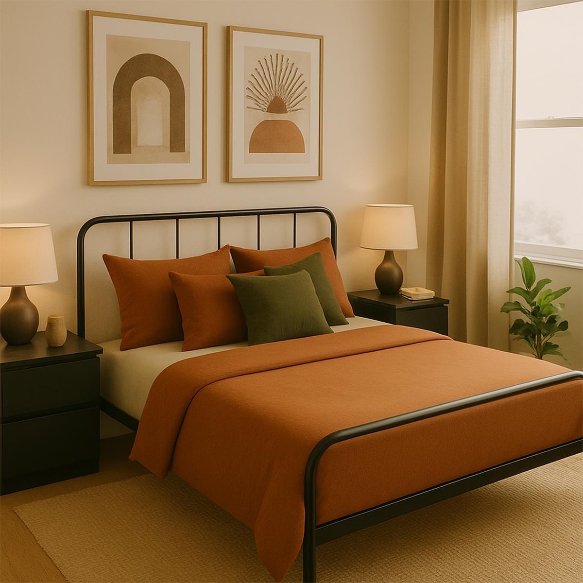 Black - House of Home - King Size Black Metal Bed Frame - Rounded Head - 3