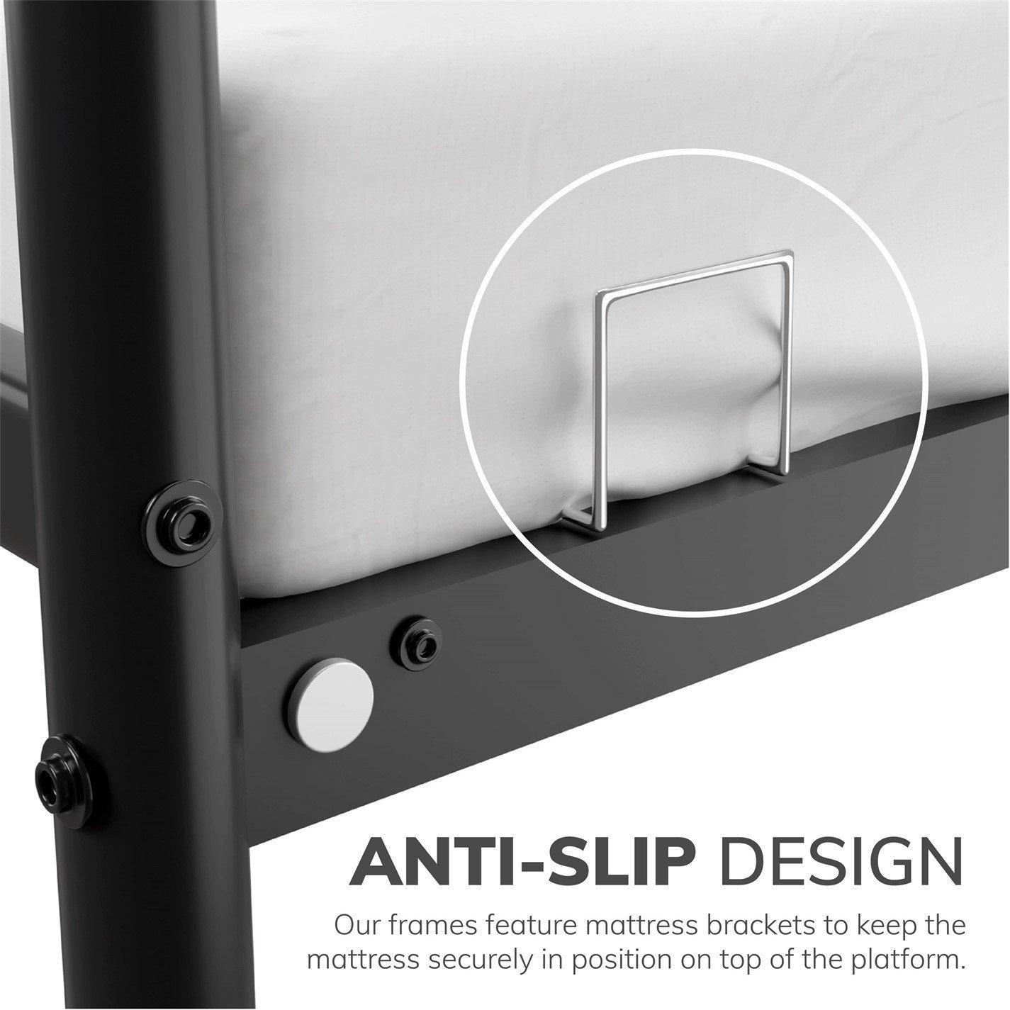 Black - House of Home - King Size Black Metal Bed Frame - Rounded Head - 4