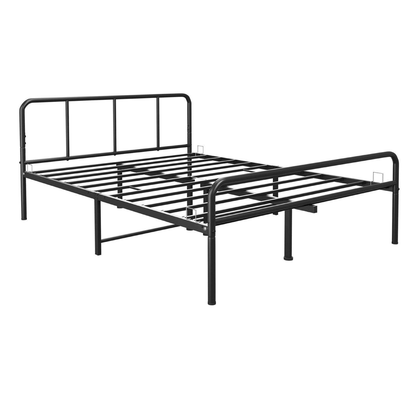 Black - House of Home - King Size Black Metal Bed Frame - Rounded Head - 7