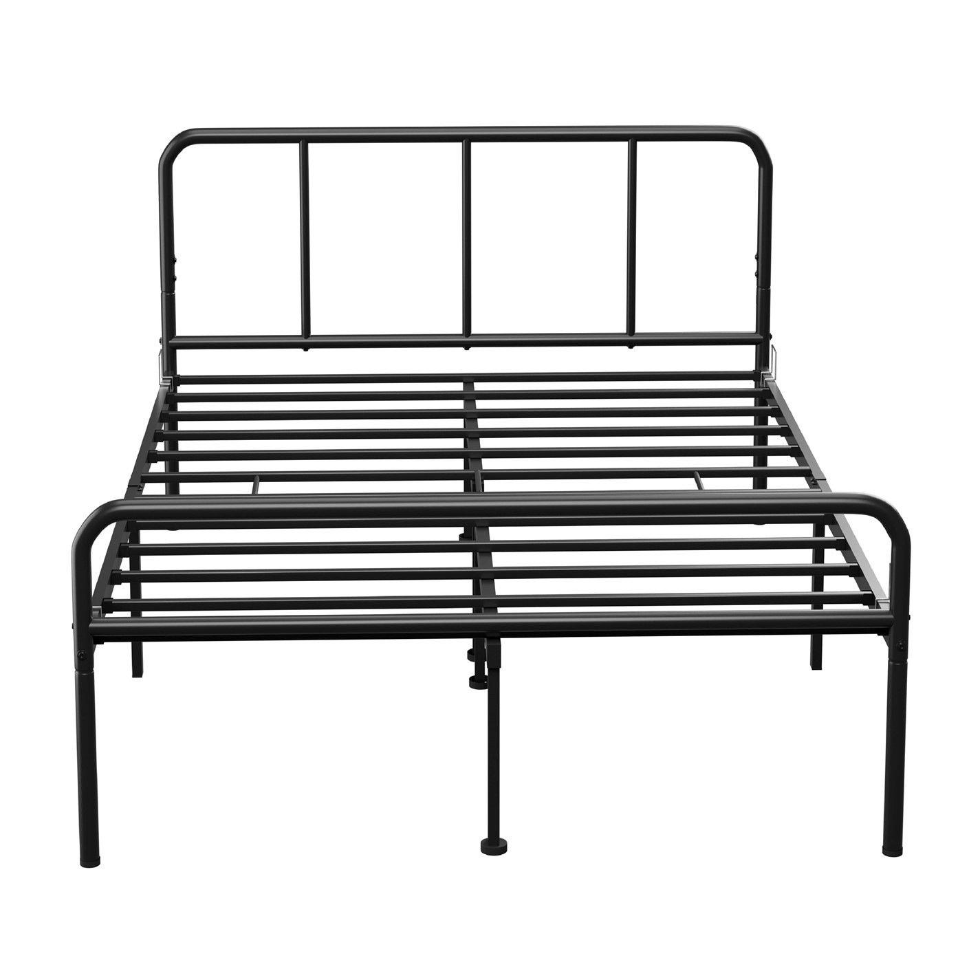 Black - House of Home - King Size Black Metal Bed Frame - Rounded Head - 8