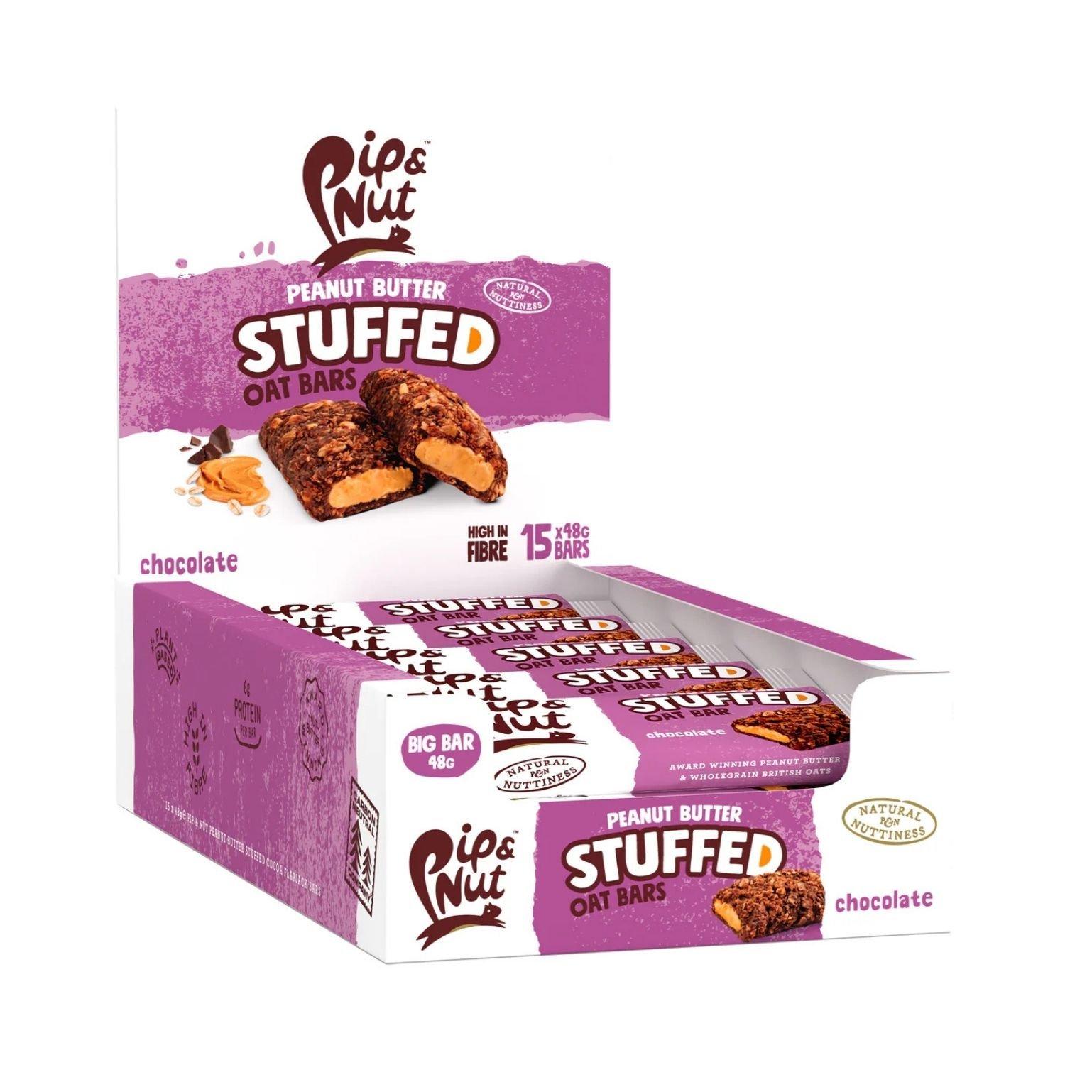 Pip And Nut  Pip & Nut - Peanut Butter Stuffed Oat Bar (15 X 45G) - Chocolate - Pack of 15