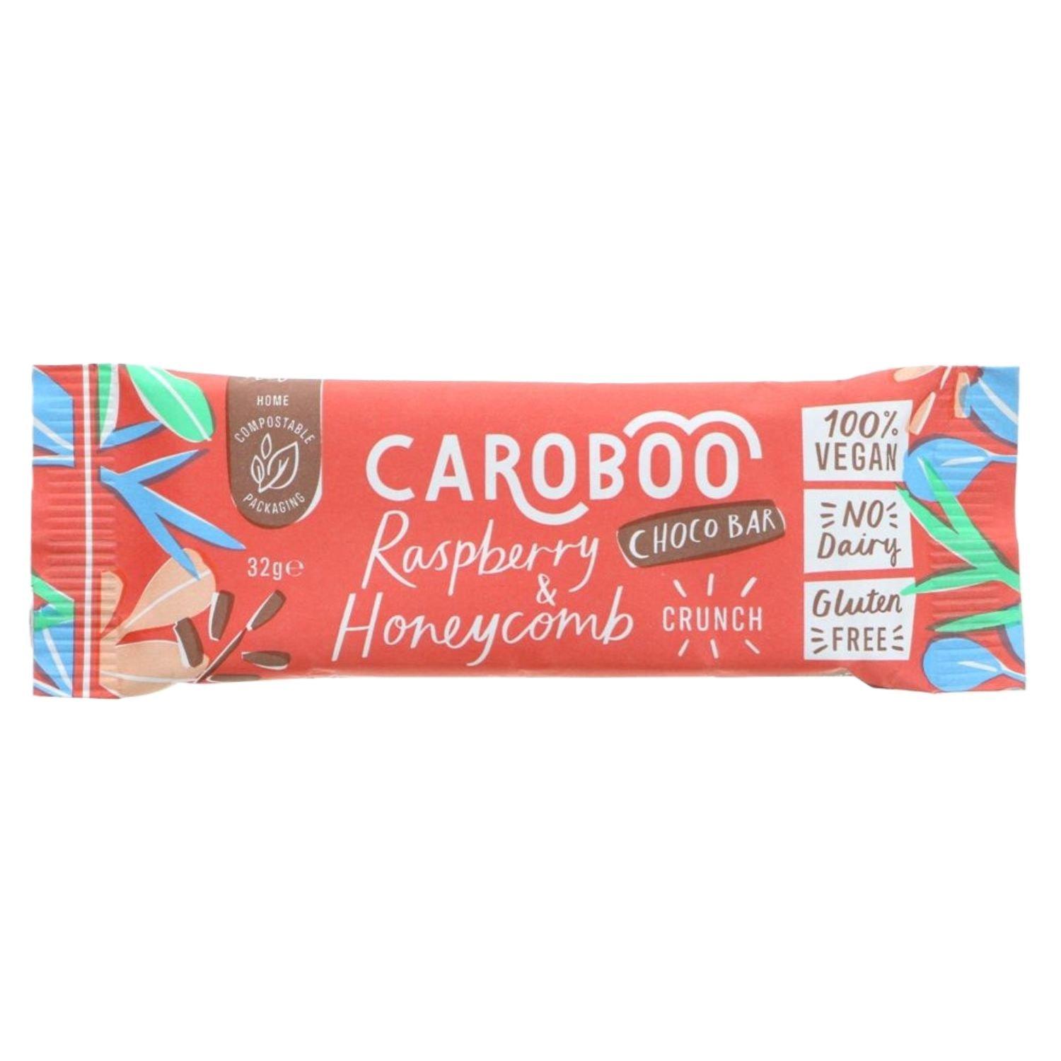 Caroboo  Vegan Chocolate (20 X 35G Bars) - Raspberry & Hon - Pack of 20