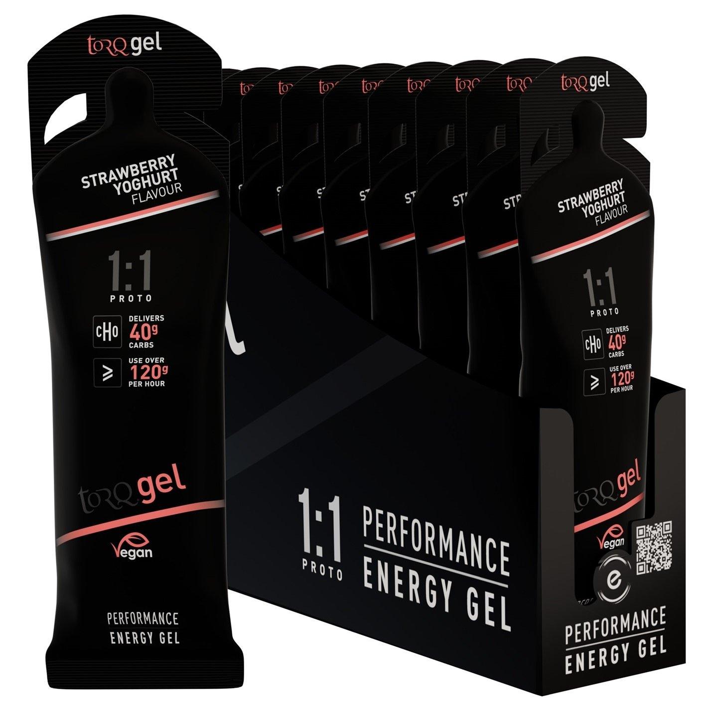 Torq 1:1 Proto Performance Energy Gel Strawberry Yoghurt Running 12 Pack - Image 9