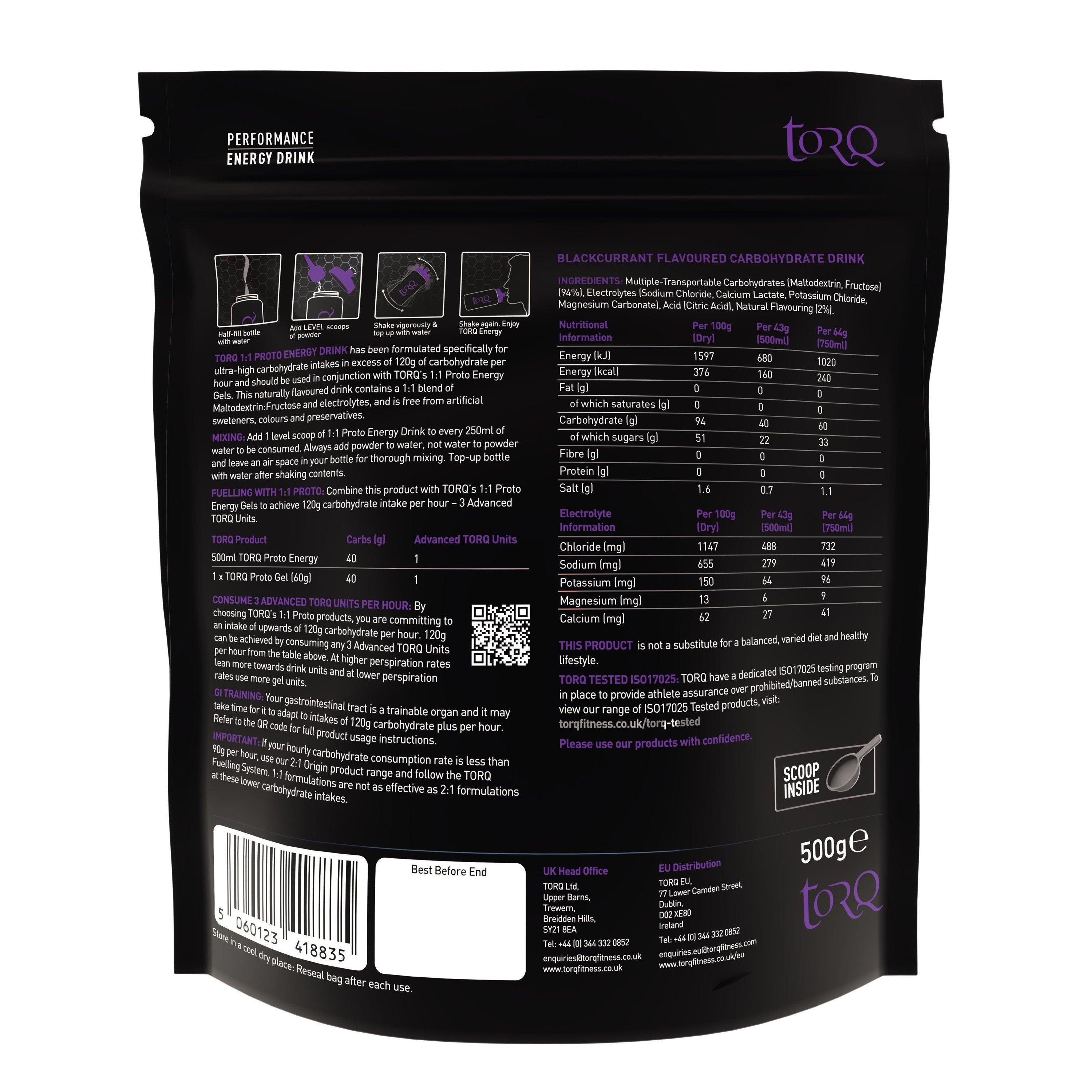 Blackcurrant - Torq - Proto 1:1 Energy Drink 500G Pouch - 2