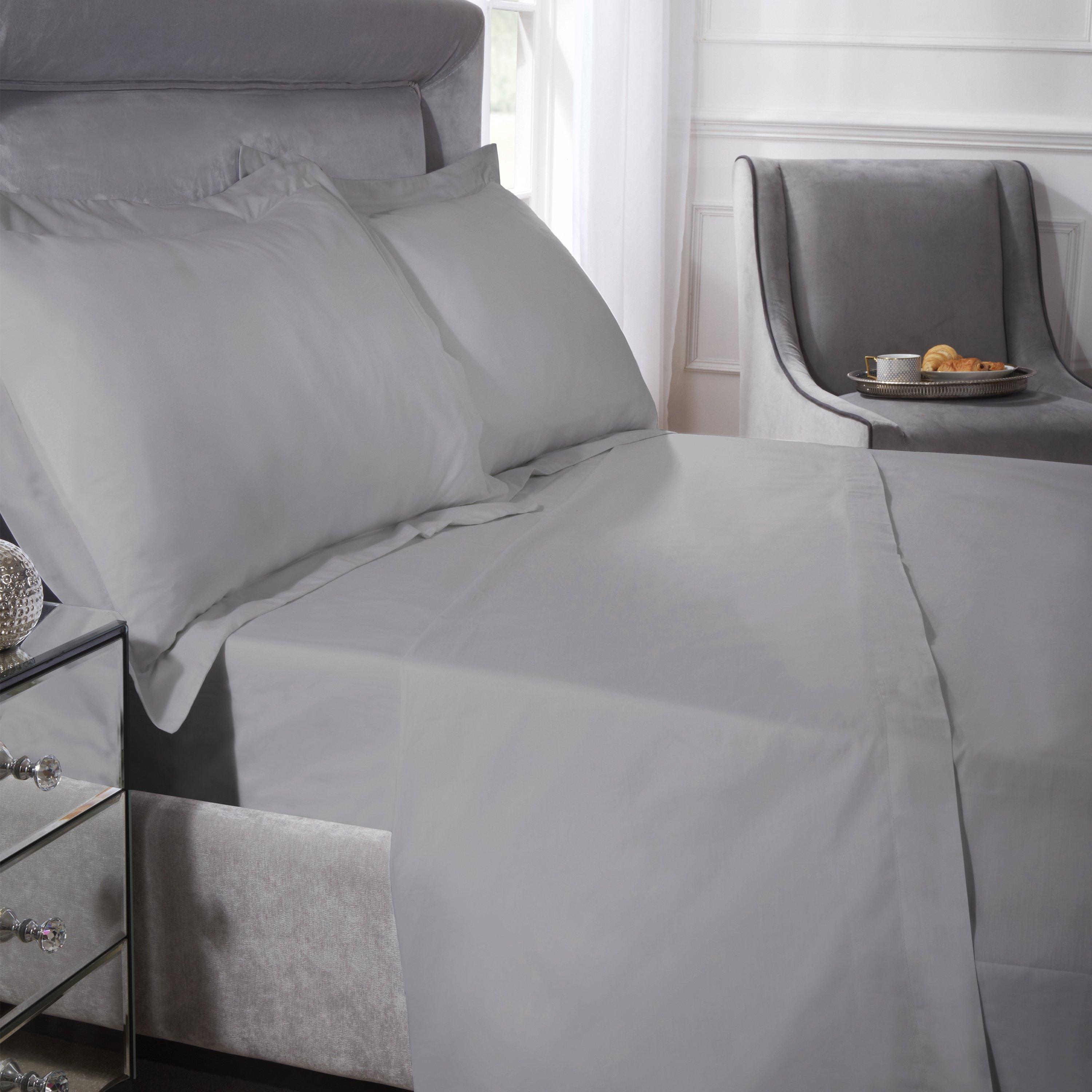 Silver - Emma Barclay - Flat Sheet 200 Thread Count Egyptian Cotton - 1