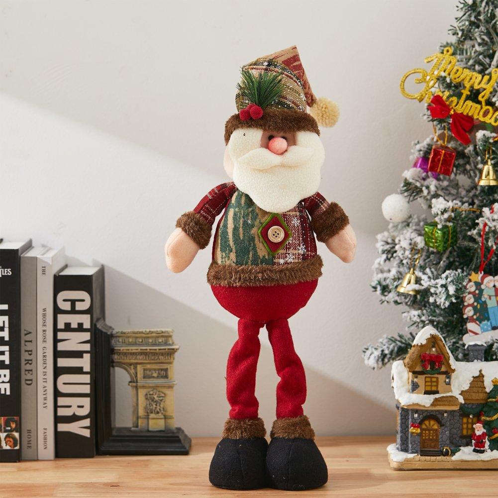 Brown And Red - LIFE IDEAS - Standing Santa Plush Doll Ornament - 1