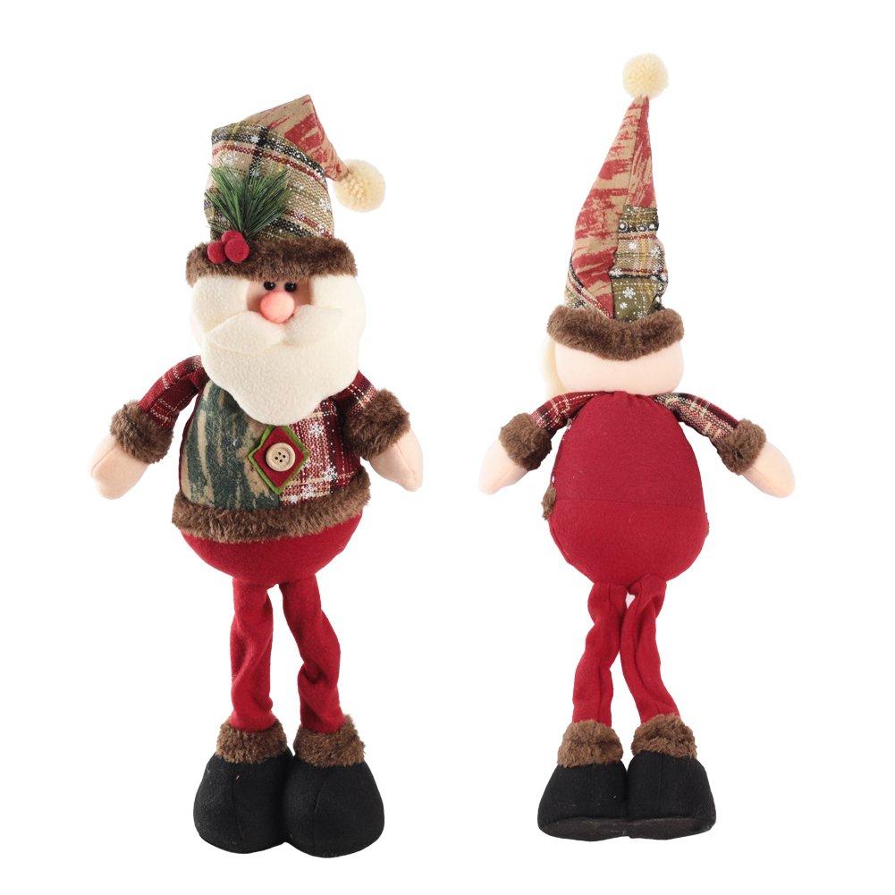 Brown And Red - LIFE IDEAS - Standing Santa Plush Doll Ornament - 4