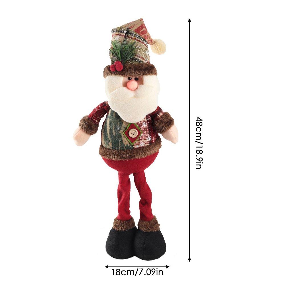 Brown And Red - LIFE IDEAS - Standing Santa Plush Doll Ornament - 5