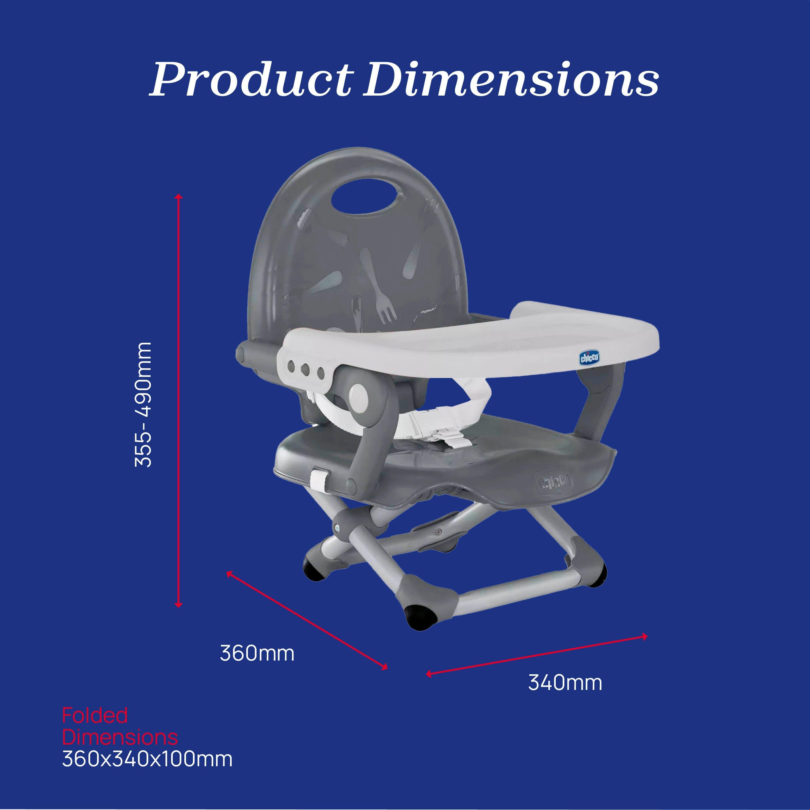 Dark Grey - Chicco - Pocket Snack Booster Seat for 6 Months to 3 - 7