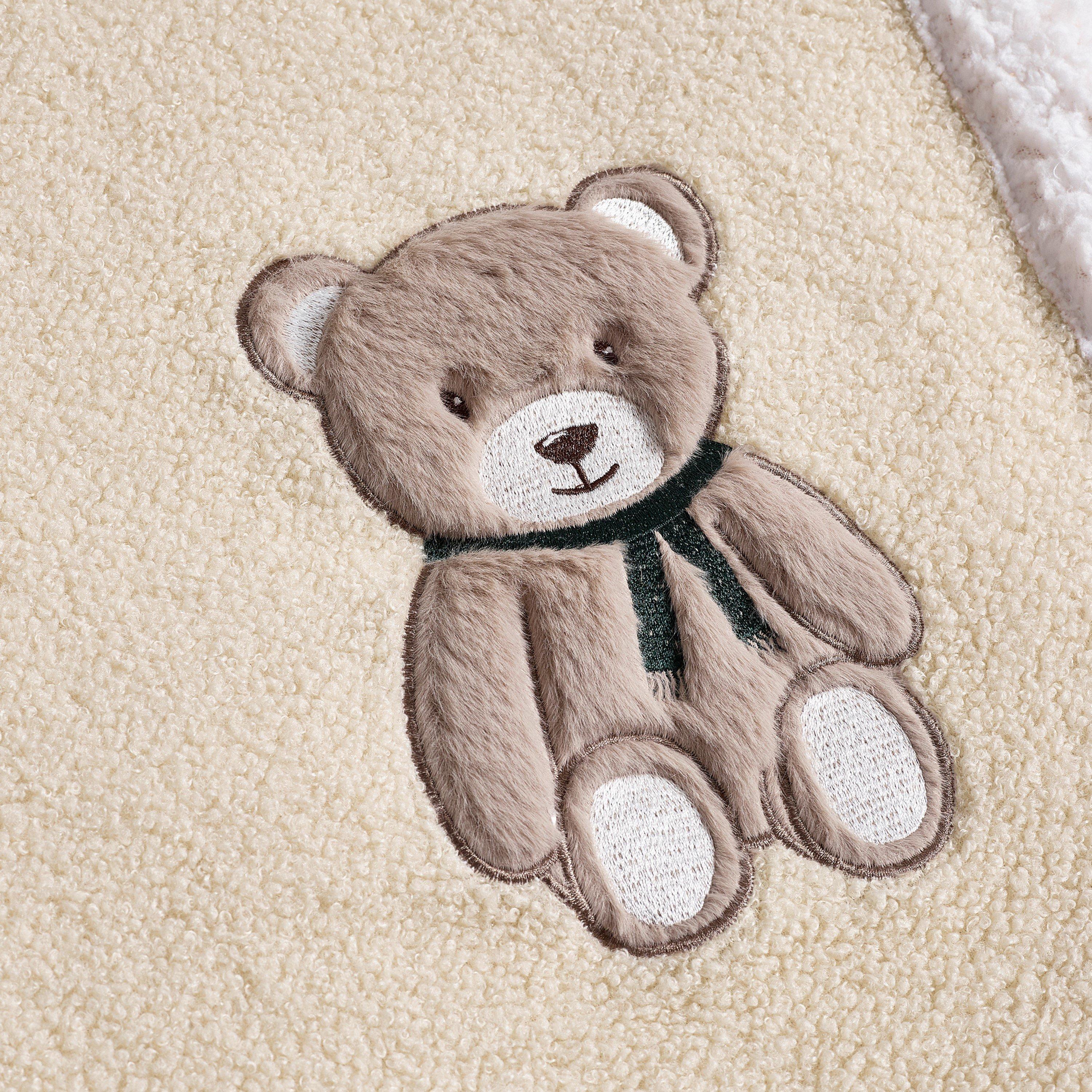 Natural - Catherine Lansfield - Sherpa Teddy Bear Cosy Fleece Blanket Throw - 3
