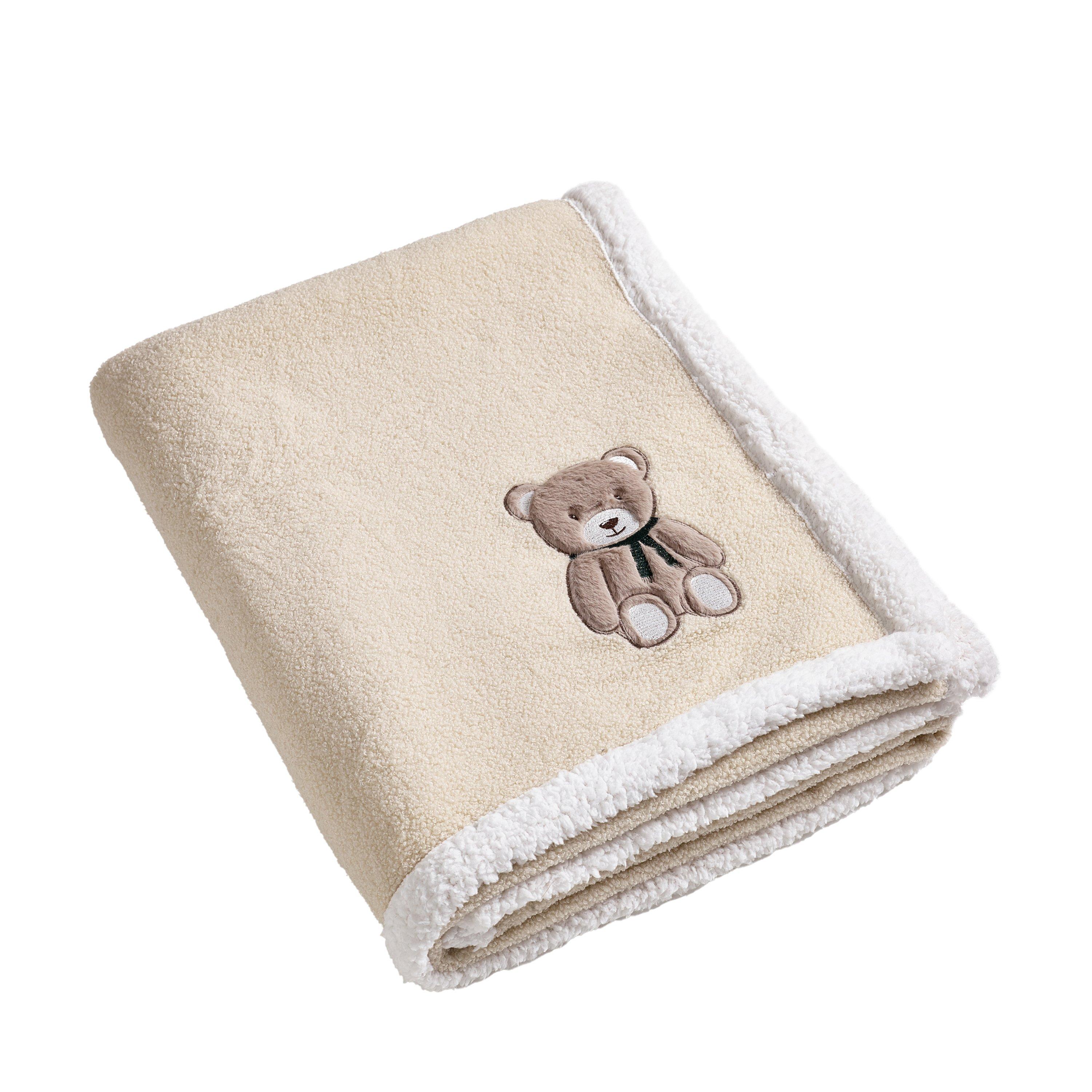 Natural - Catherine Lansfield - Sherpa Teddy Bear Cosy Fleece Blanket Throw - 4