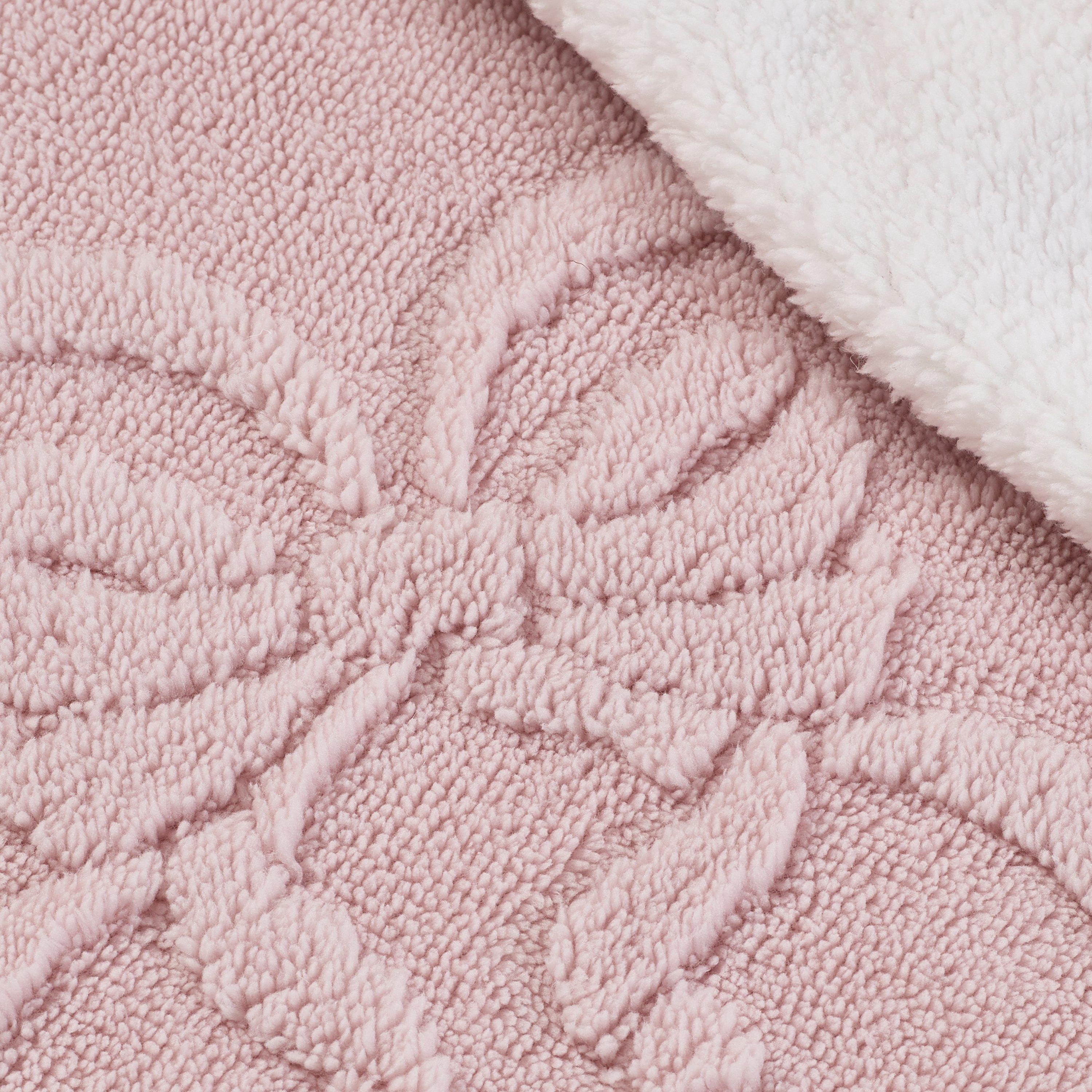 Pink - Catherine Lansfield - Carved Bow Cosy Fleece Blanket Throw - 3