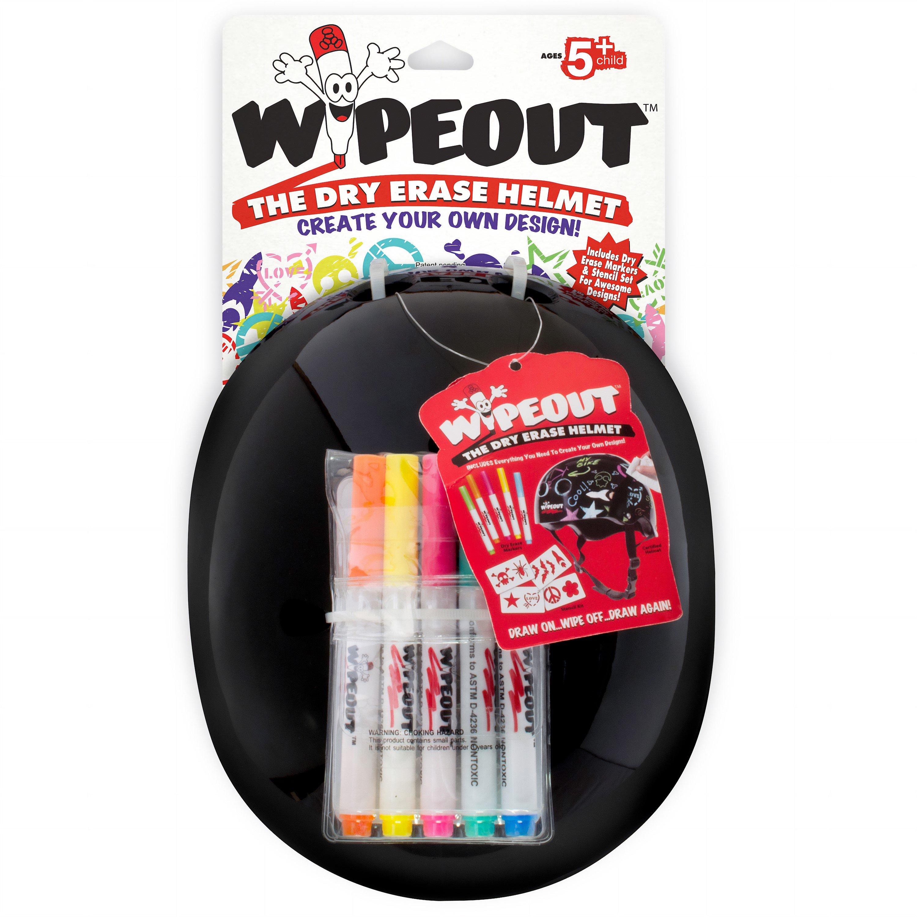 Black - Wipeout - Wipeout Dry Erase Kids Cycling Helmet - 2