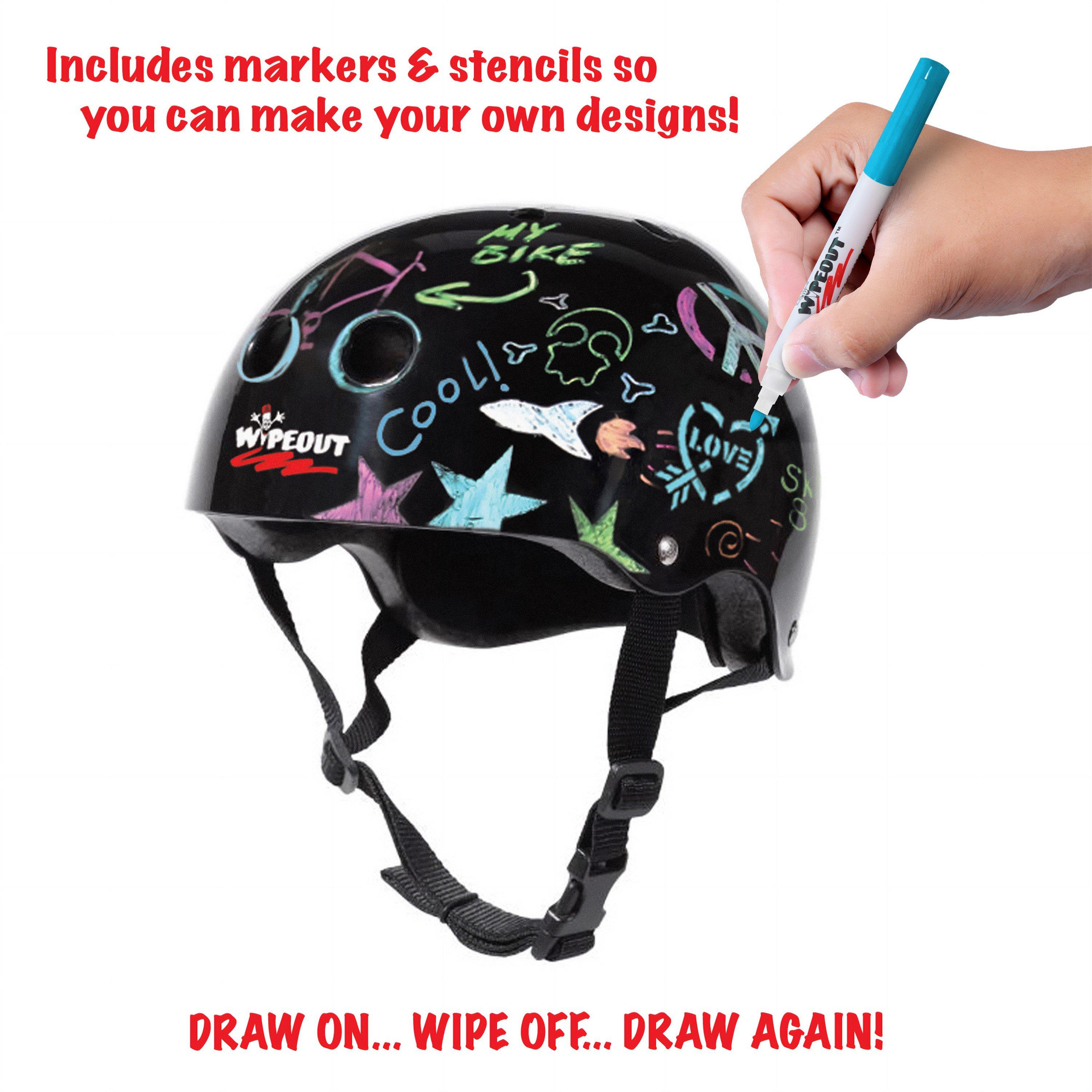 Black - Wipeout - Wipeout Dry Erase Kids Cycling Helmet - 3