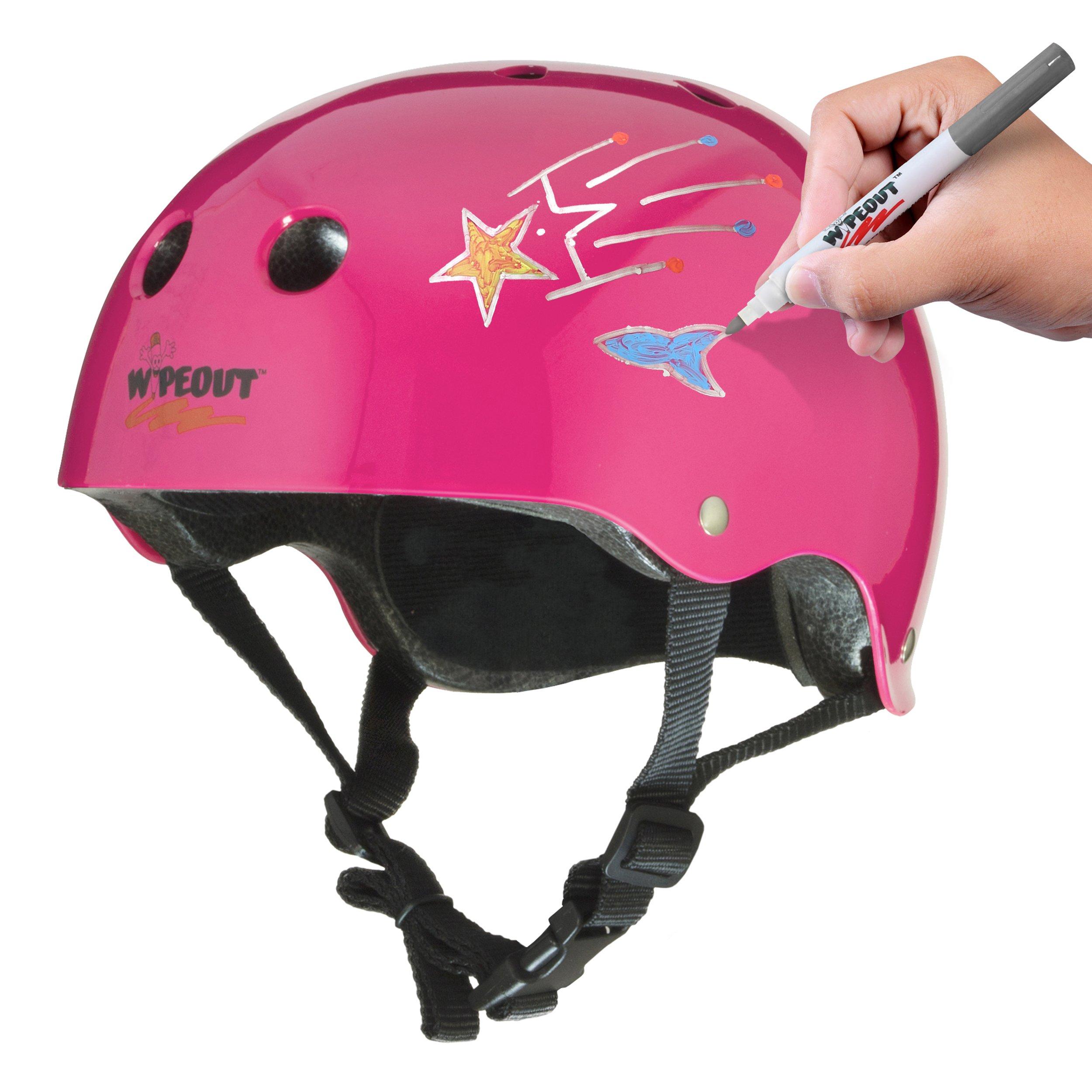 Neon Pink - Wipeout - Wipeout Dry Erase Kids Cycling Helmet - 1
