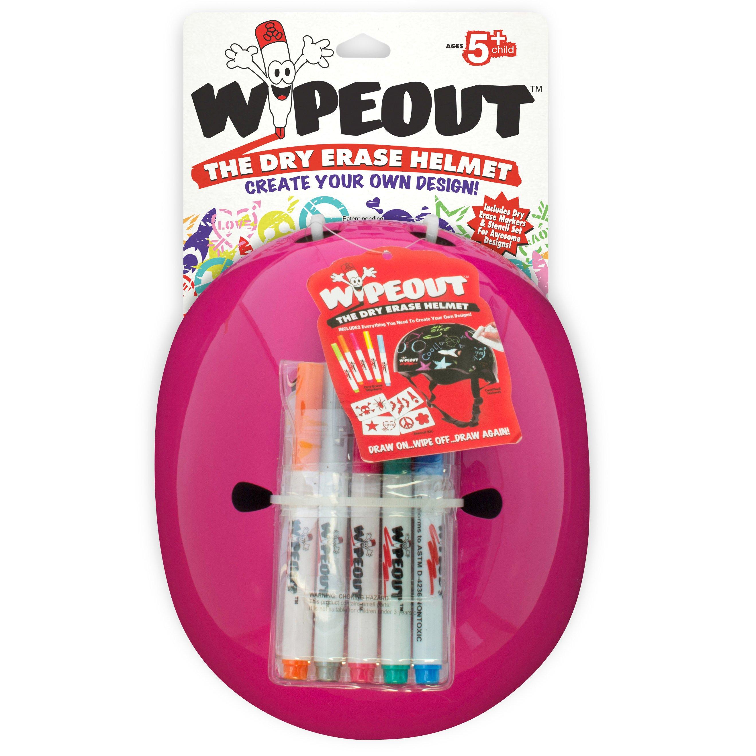 Neon Pink - Wipeout - Wipeout Dry Erase Kids Cycling Helmet - 2