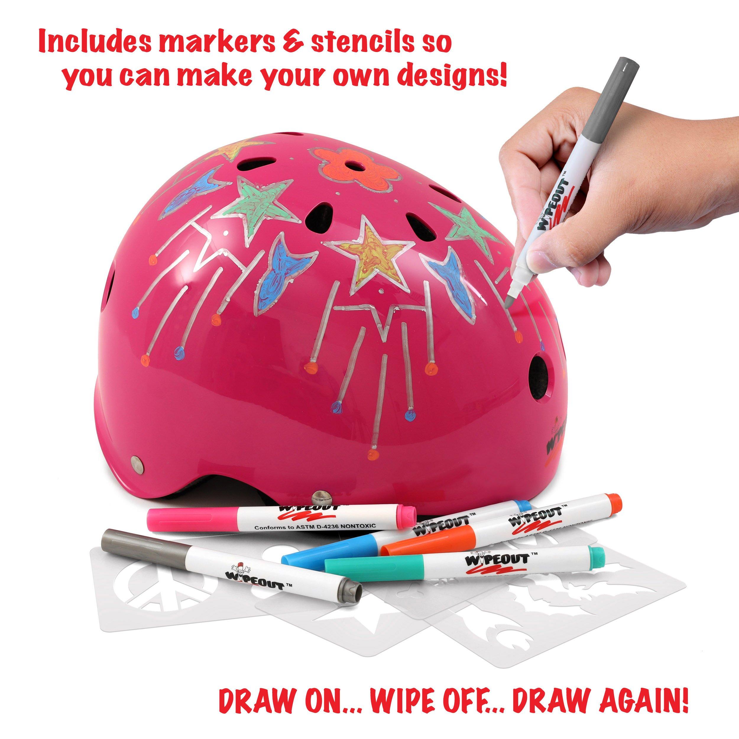 Neon Pink - Wipeout - Wipeout Dry Erase Kids Cycling Helmet - 3