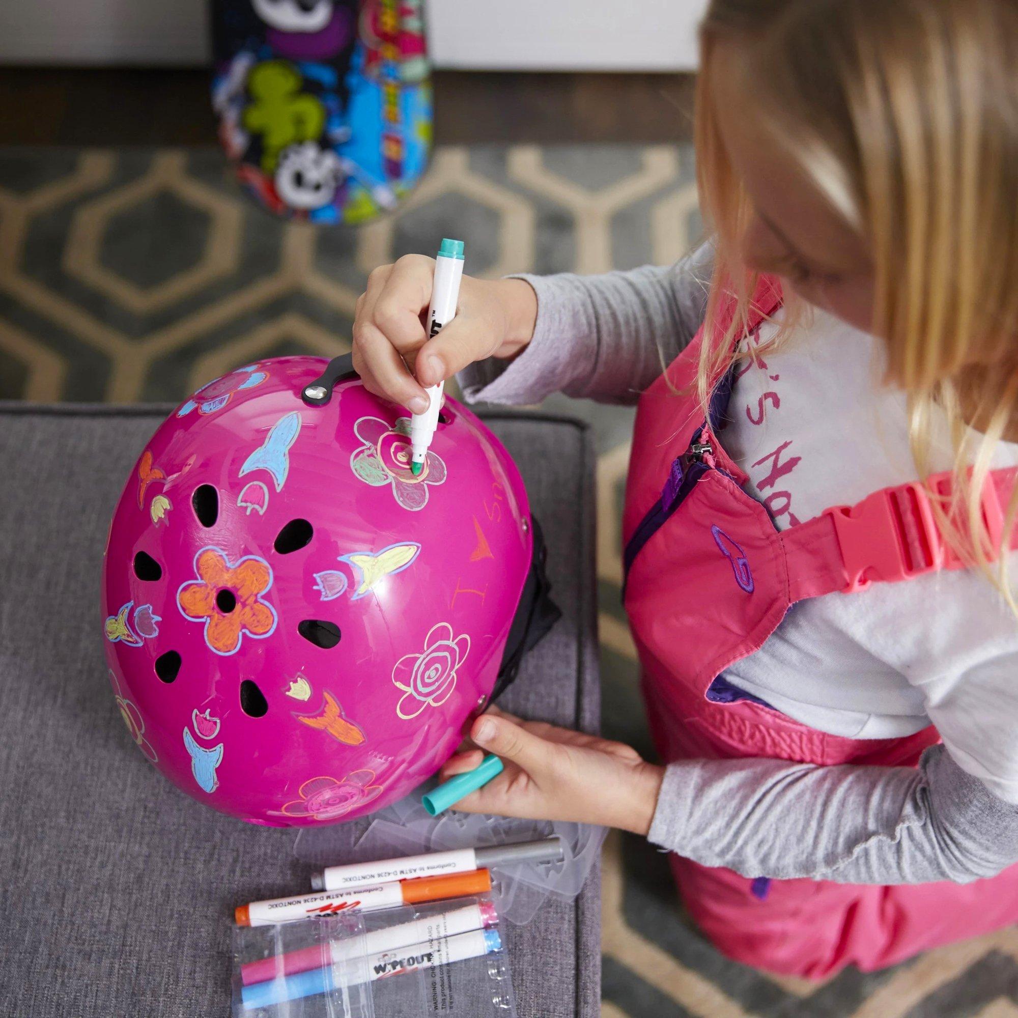 Neon Pink - Wipeout - Wipeout Dry Erase Kids Cycling Helmet - 5