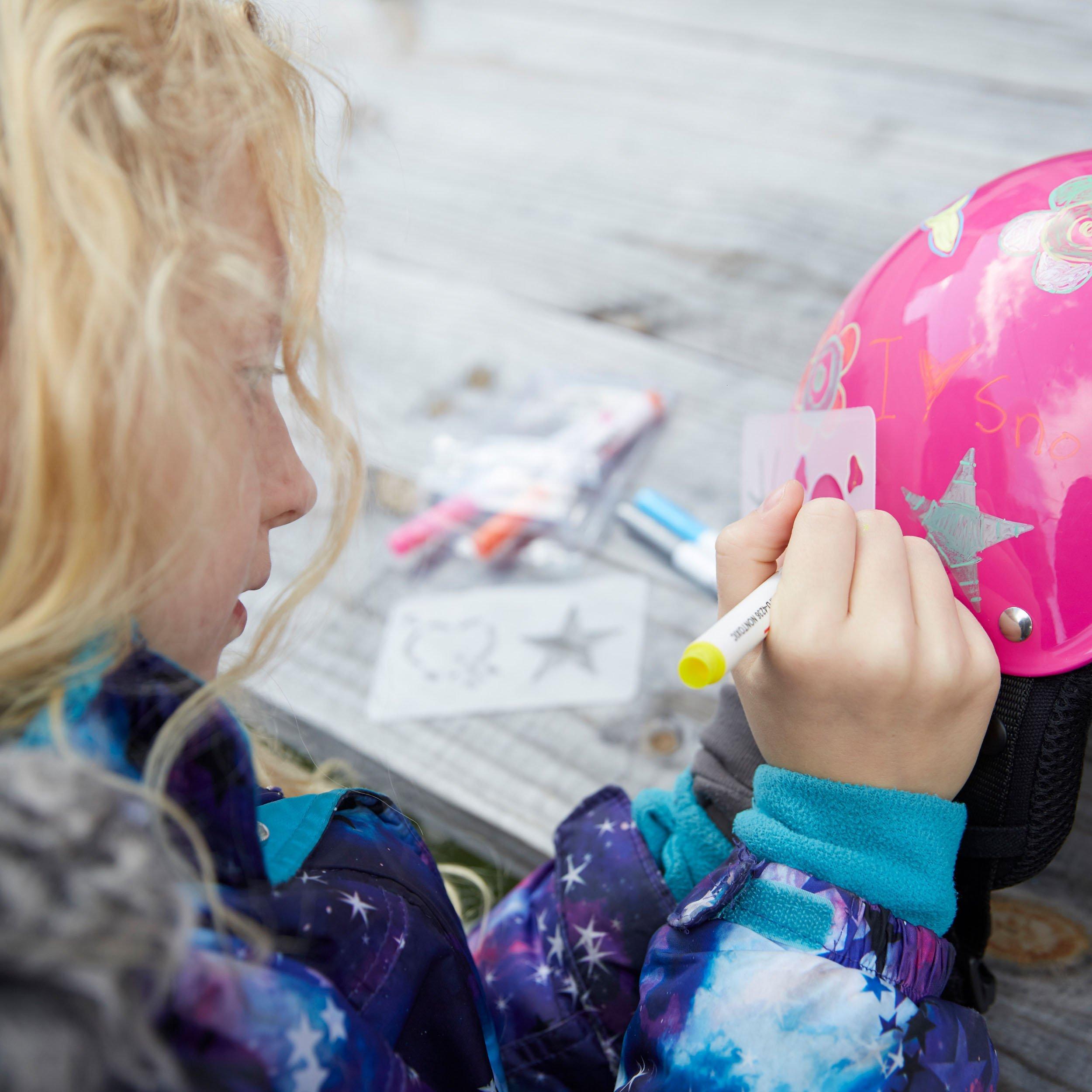 Neon Pink - Wipeout - Wipeout Dry Erase Kids Cycling Helmet - 9
