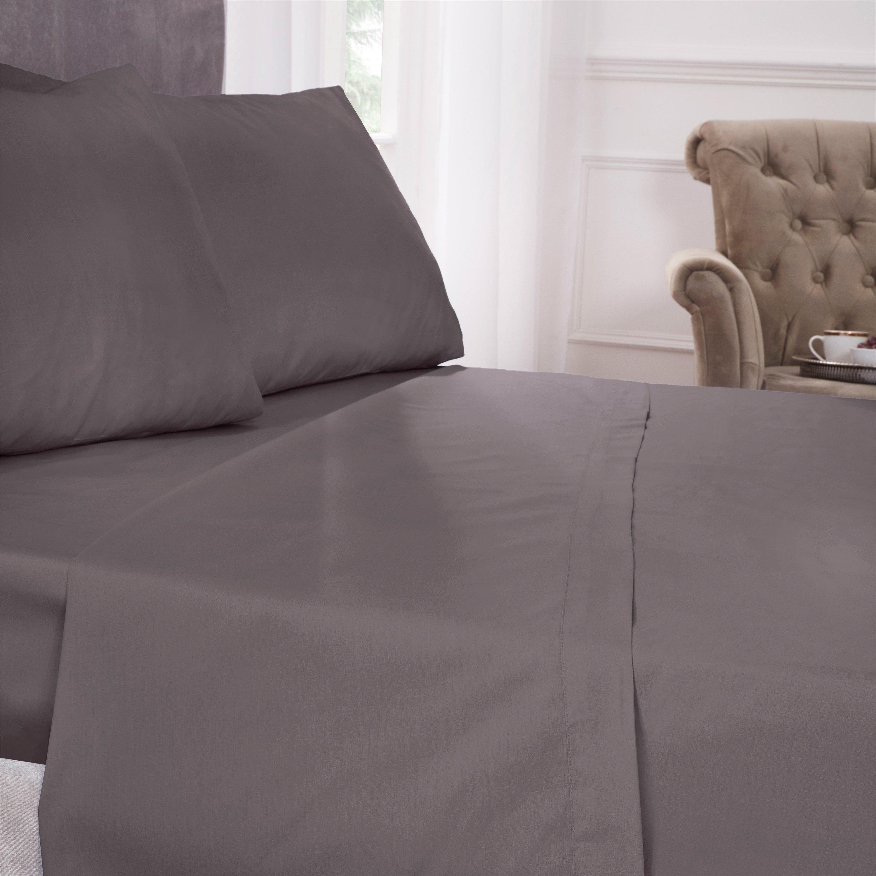 Grey - Emma Barclay - Flat Sheet 180 Thread Count Percale - 1