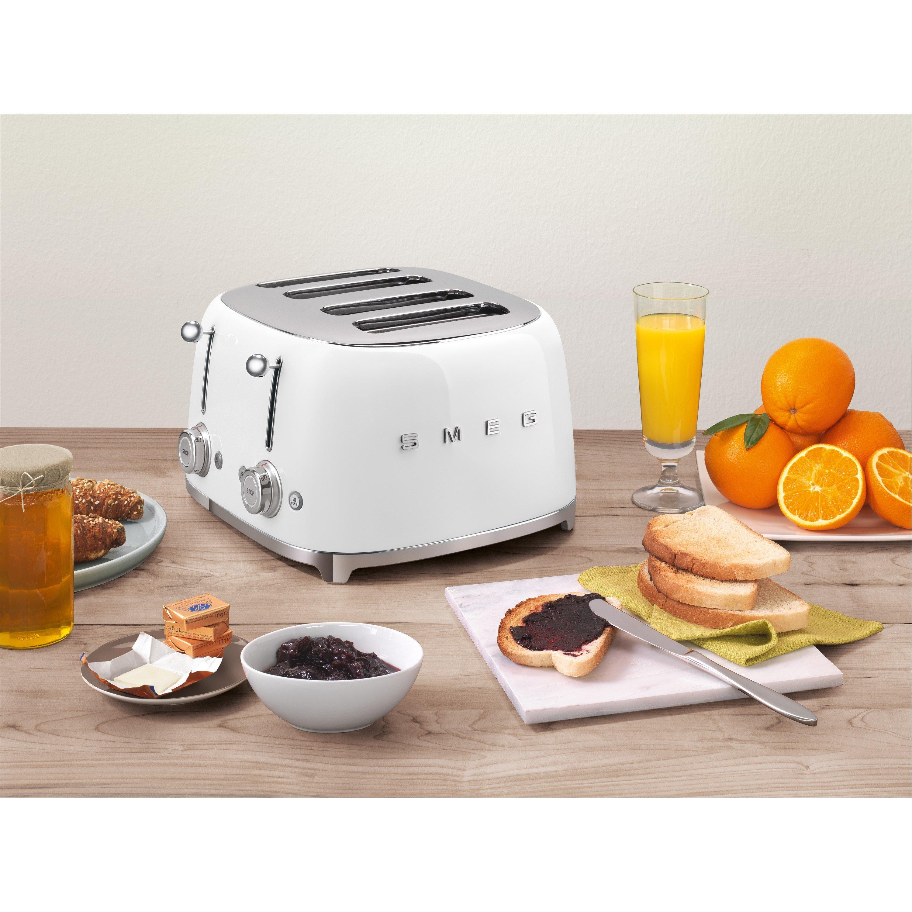 White - Smeg - 50s 4 by 4 Slice Toaster White - 5