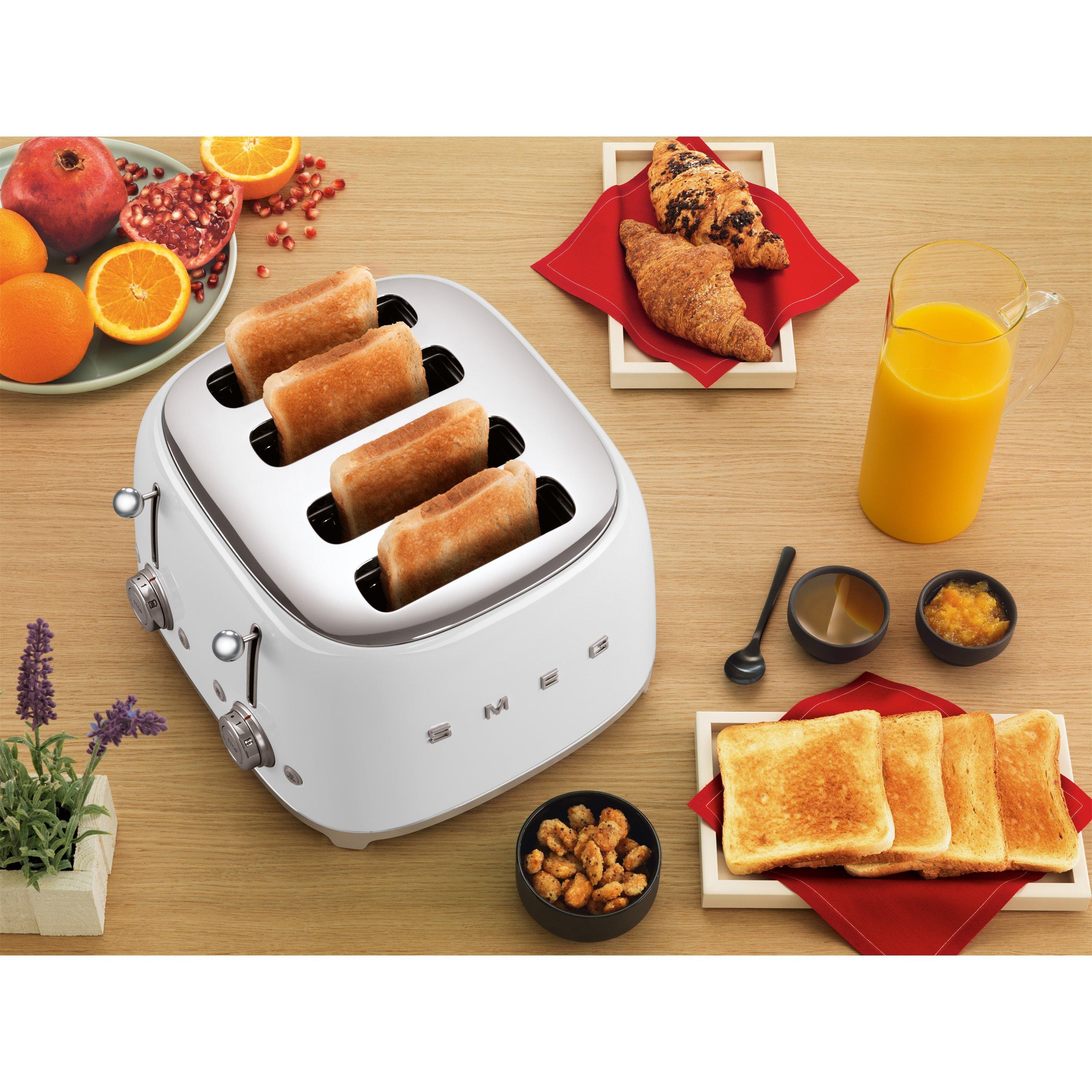 White - Smeg - 50s 4 by 4 Slice Toaster White - 6