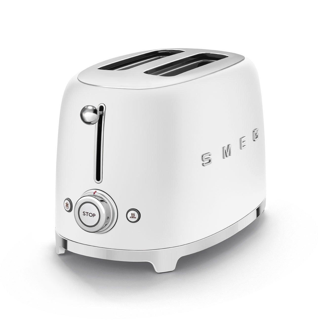 White - Smeg - 50s Style 2-Slice Toaster Matte - 2