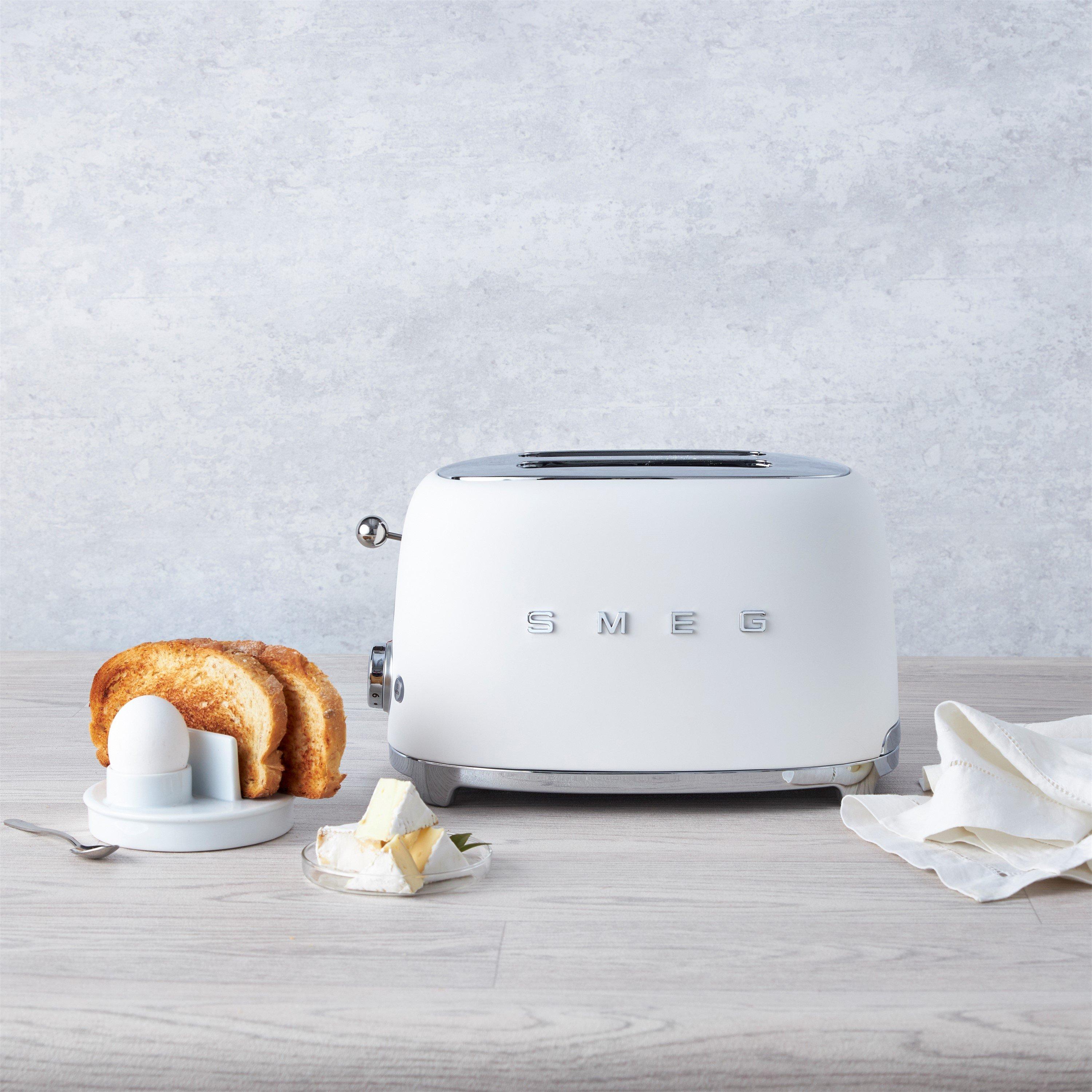 White - Smeg - 50s Style 2-Slice Toaster Matte - 5