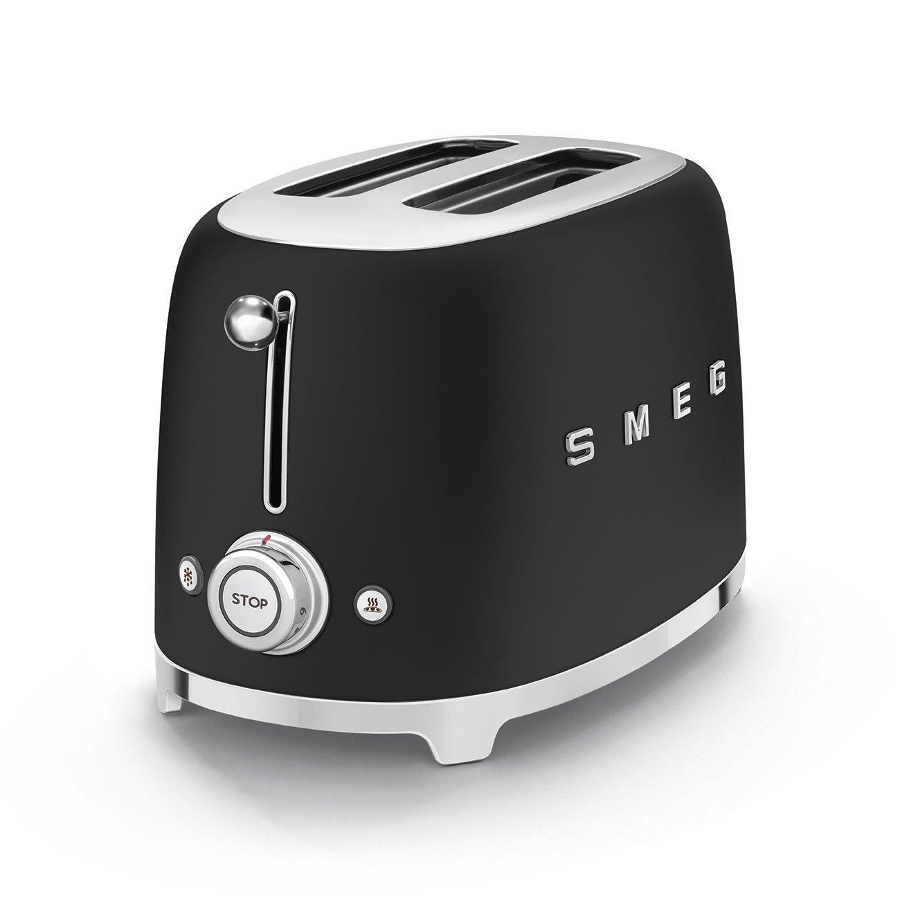 Black - Smeg - 50s Style 2-Slice Toaster Matte - 2