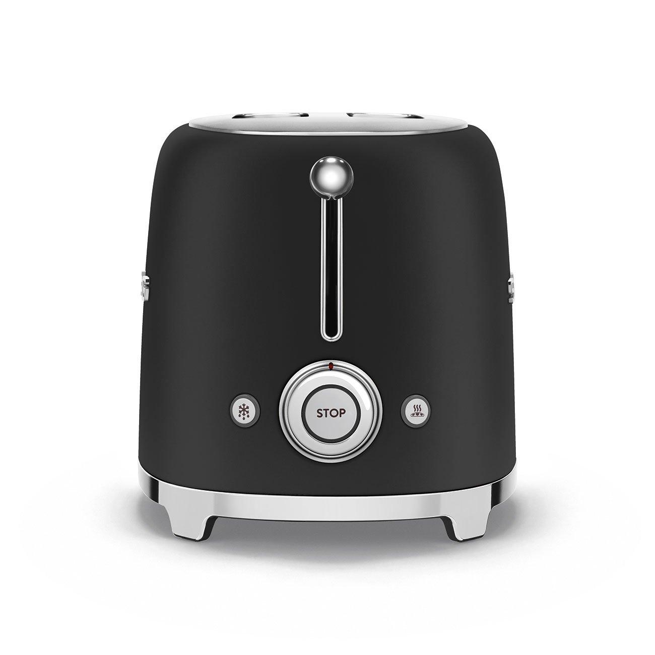 Black - Smeg - 50s Style 2-Slice Toaster Matte - 3