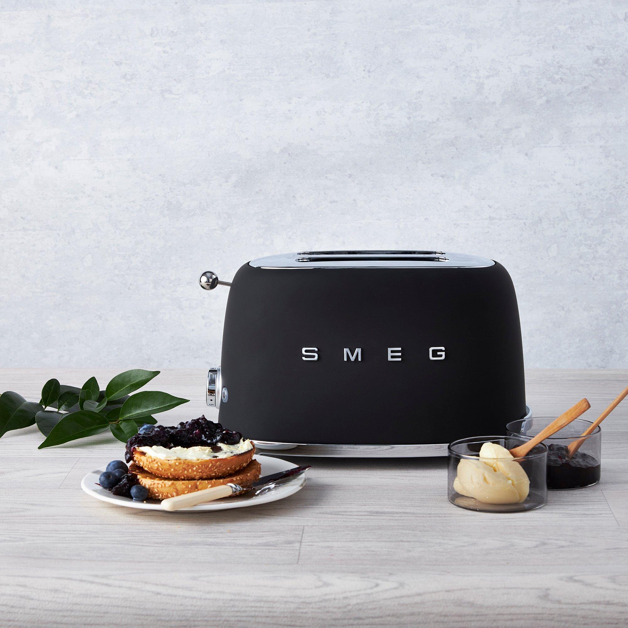 Black - Smeg - 50s Style 2-Slice Toaster Matte - 5
