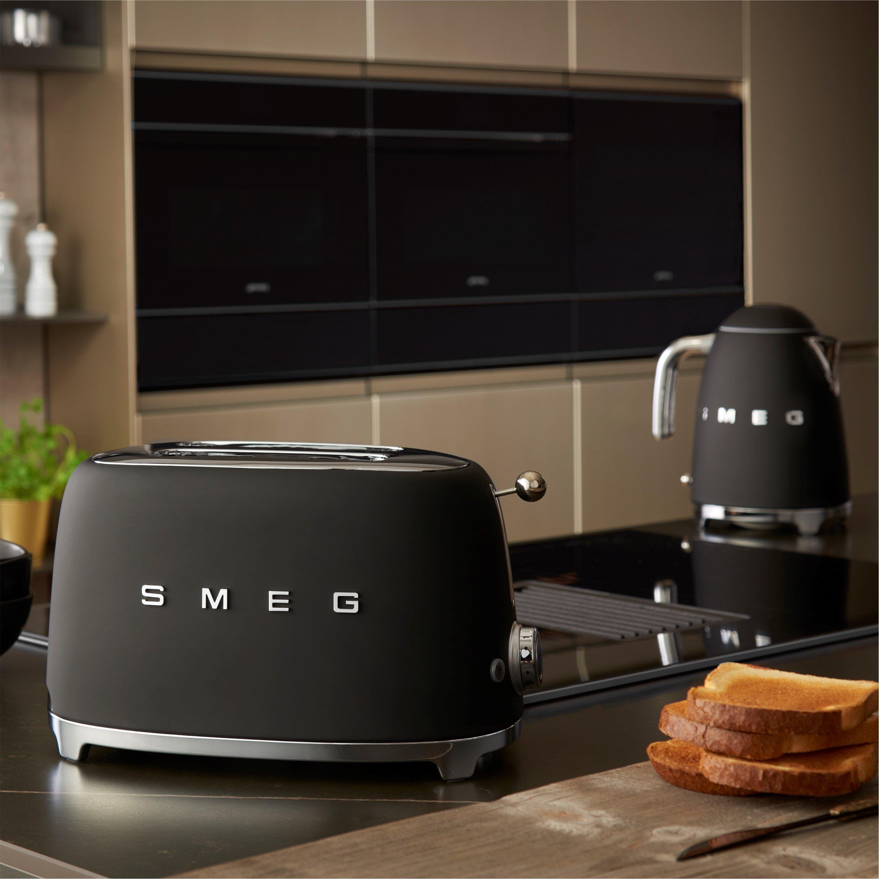 Black - Smeg - 50s Style 2-Slice Toaster Matte - 6