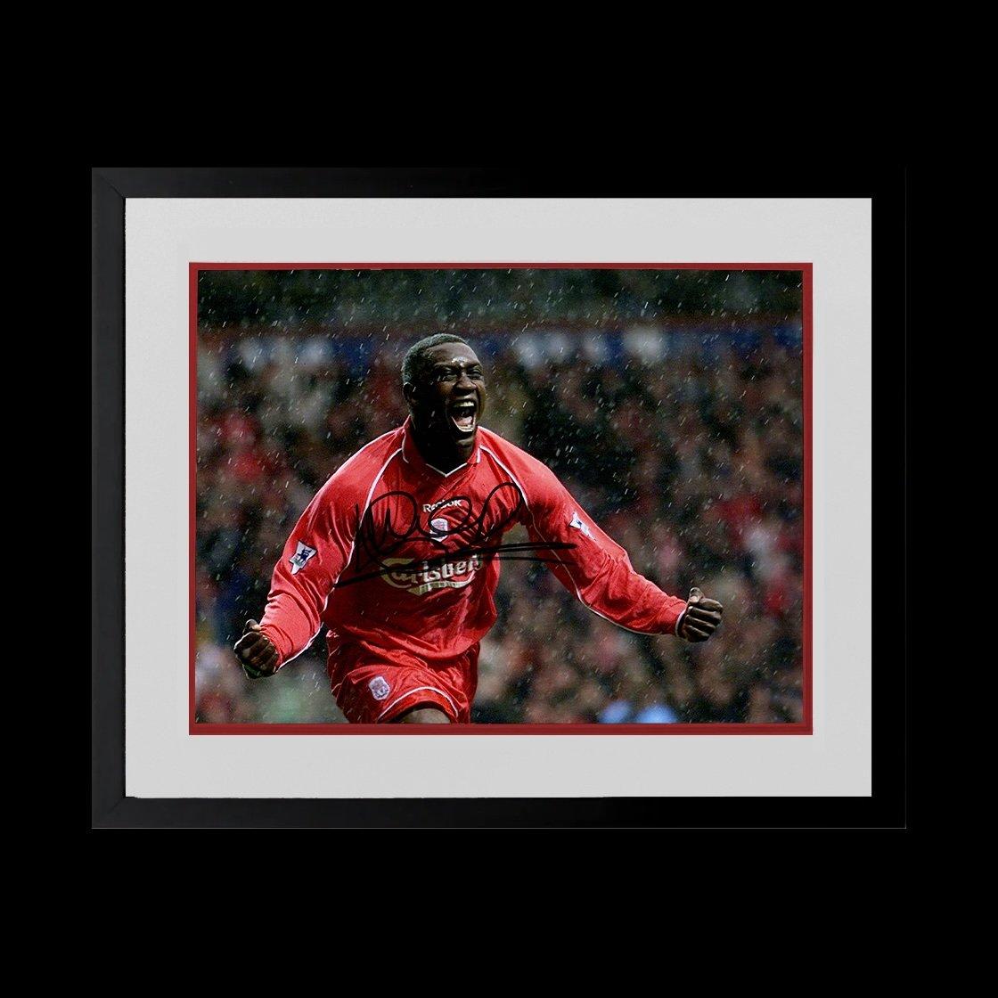 Red - The Fan Cave - Emile Heskey Signed Liverpool Image Frame - 1