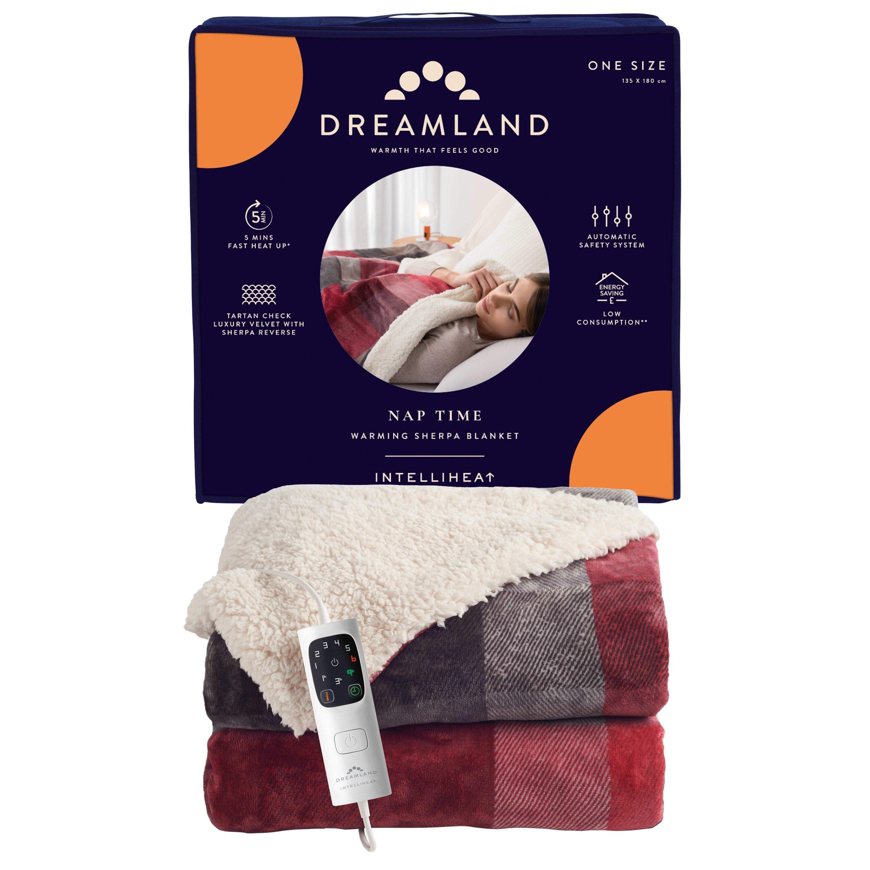 Grey - Dreamland - Dreamland IntelliHeat  Sherpa  Heated Blanket Grey - 1