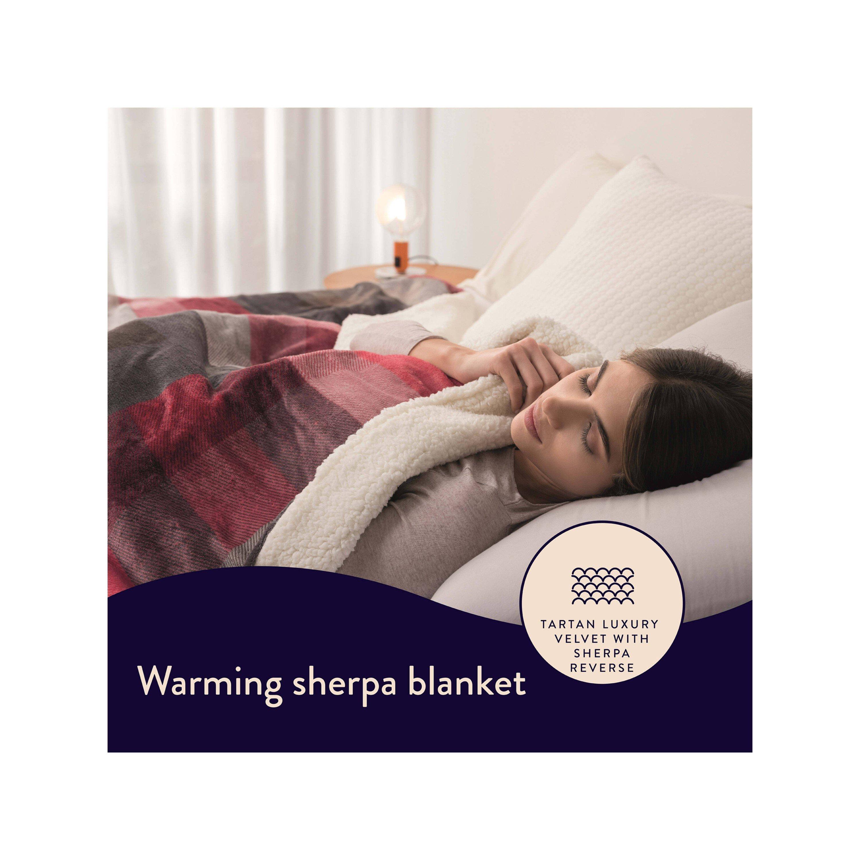 Grey - Dreamland - Dreamland IntelliHeat  Sherpa  Heated Blanket Grey - 2