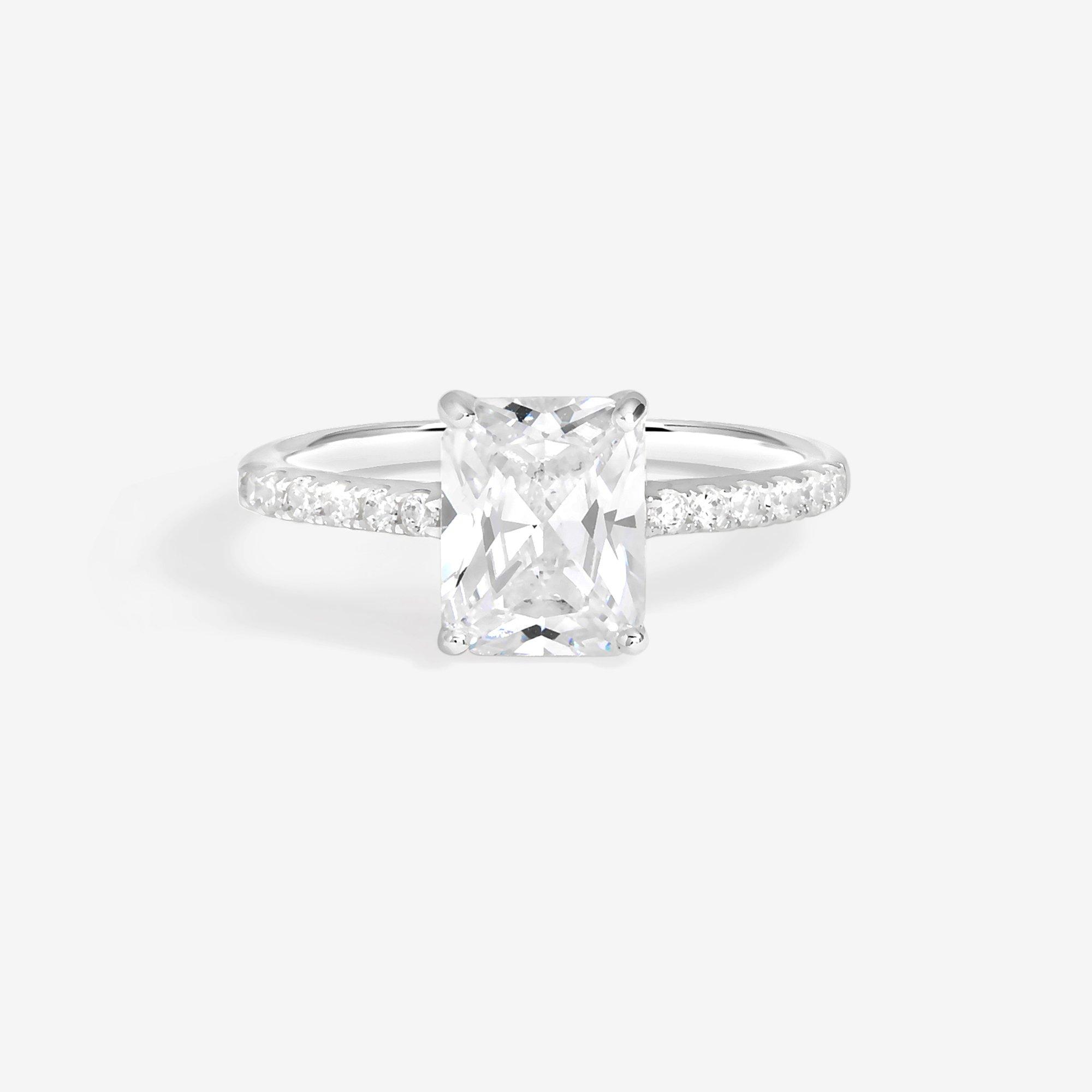 Silver - Simply Silver - Sterling Silver 925 Emerald Cut Engagement Ring - 1