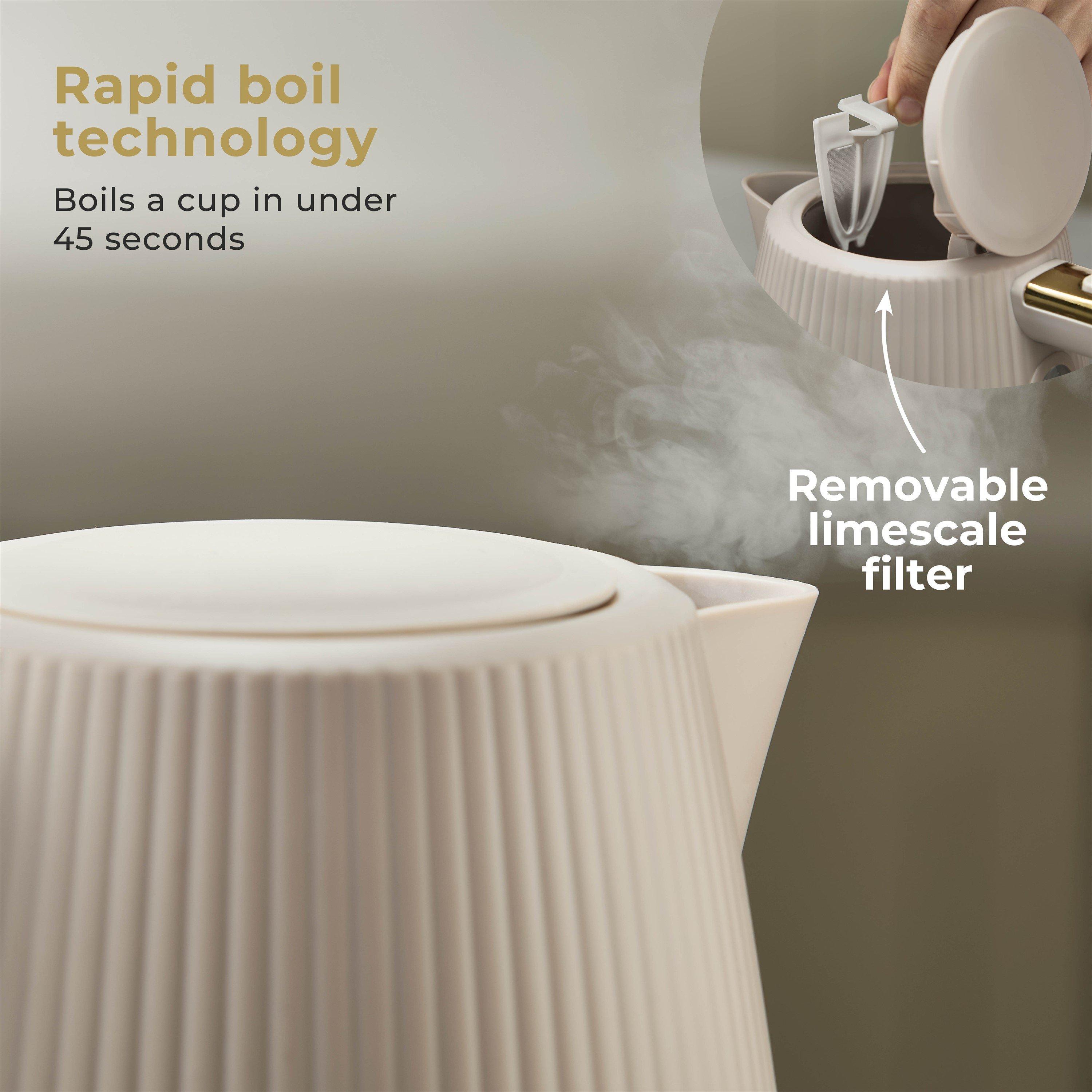 Matte Stone - Tower - Tower Velora Electric Kettle 1.7L Rapid Boil 3kW - 3