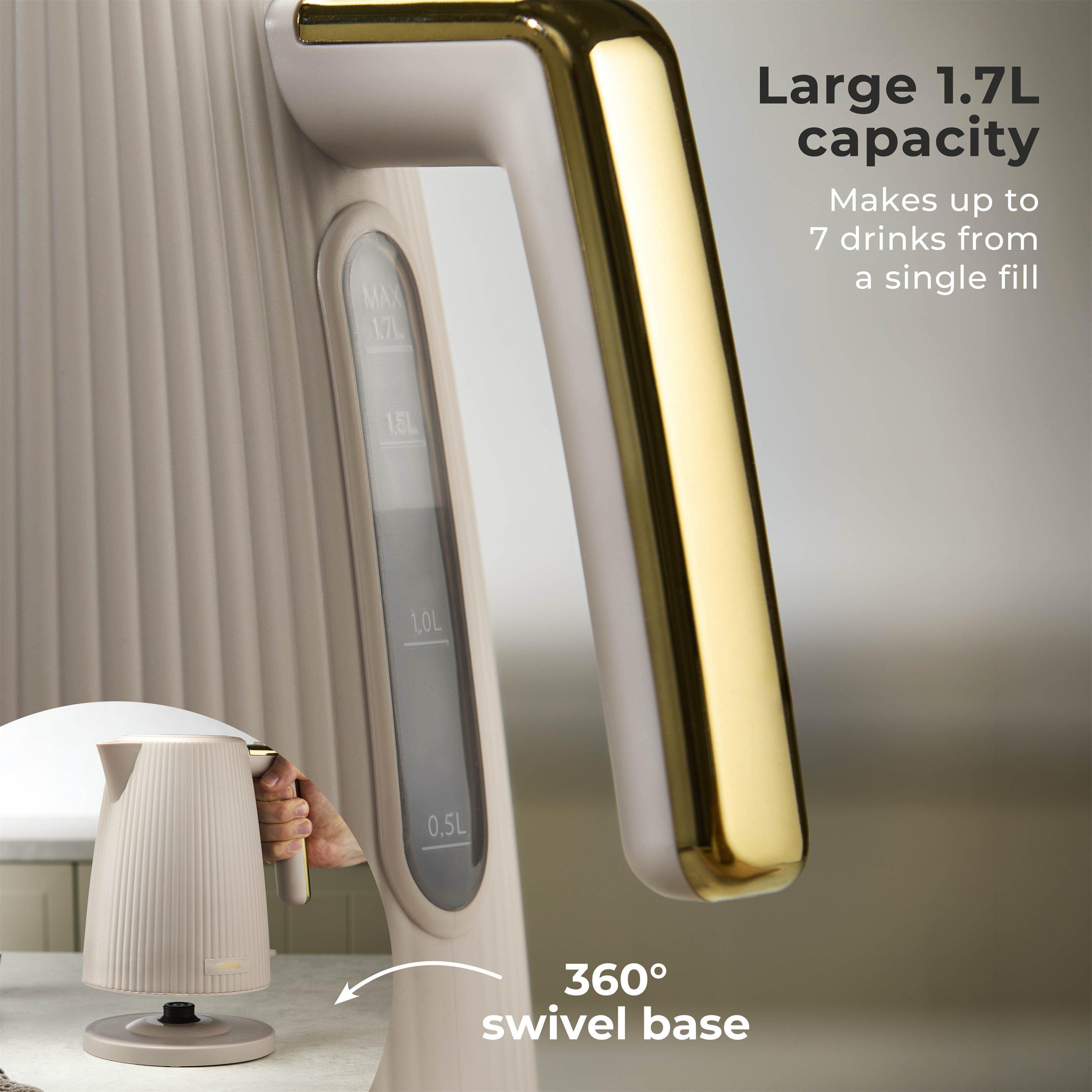 Matte Stone - Tower - Tower Velora Electric Kettle 1.7L Rapid Boil 3kW - 4
