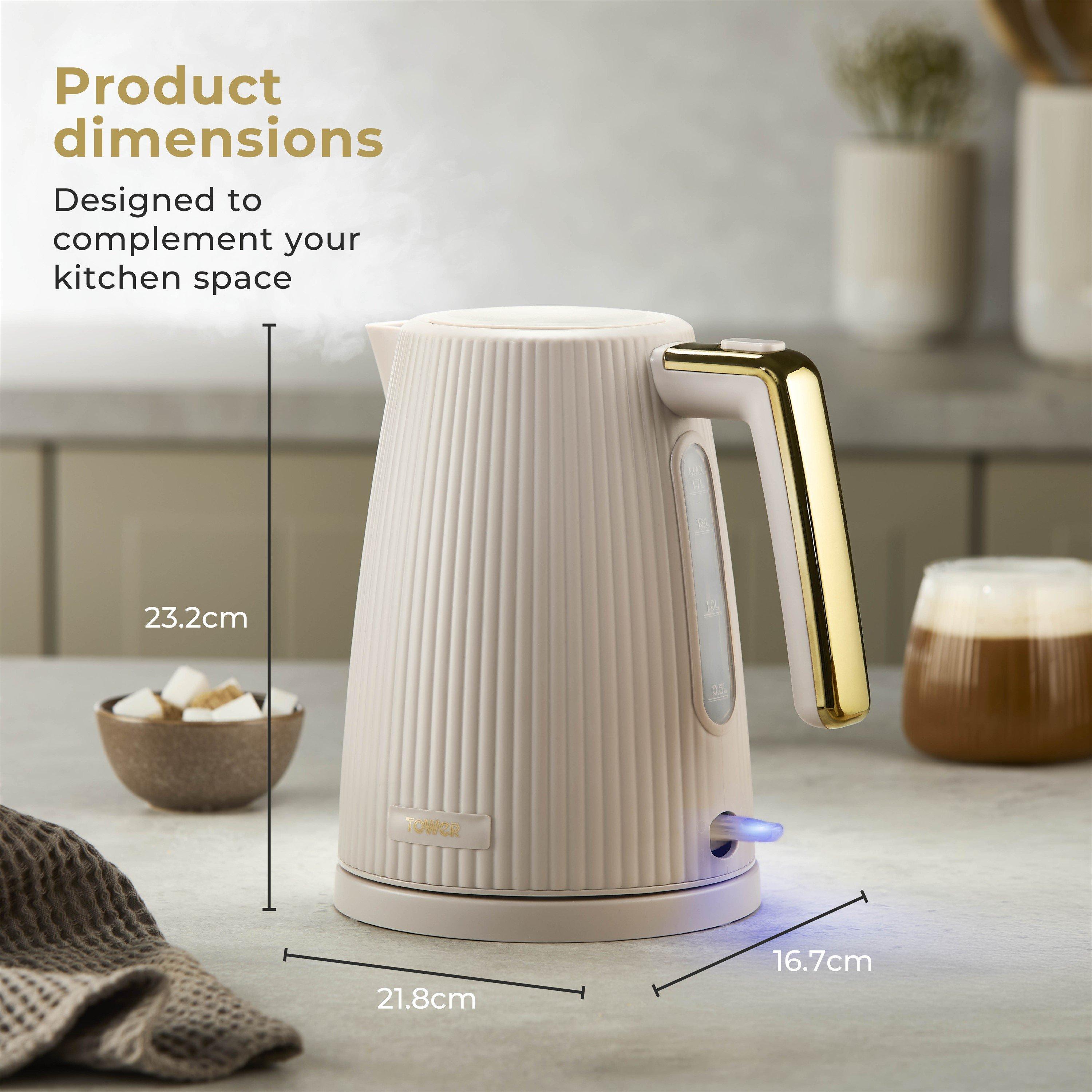 Matte Stone - Tower - Tower Velora Electric Kettle 1.7L Rapid Boil 3kW - 5