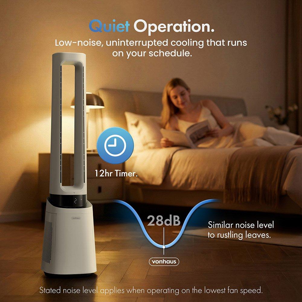 White - VonHaus - VonHaus - 40-inch Bladeless Fan with Wi-Fi & HEPA - 3